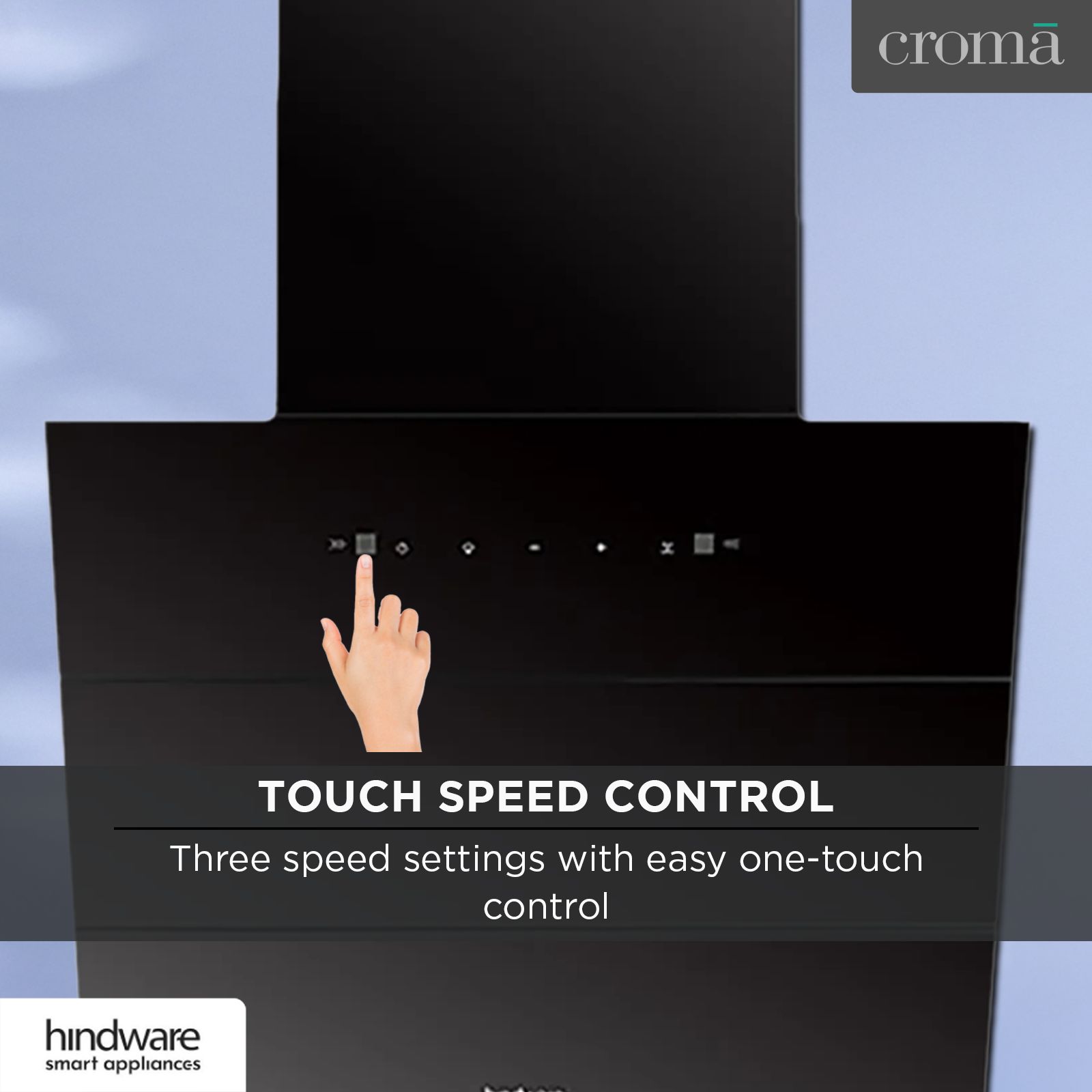 Hindware Lexia 60cm 1350m3/hr Ducted Auto Clean Wall Mounted Chimney with Touch Control (Black)_15