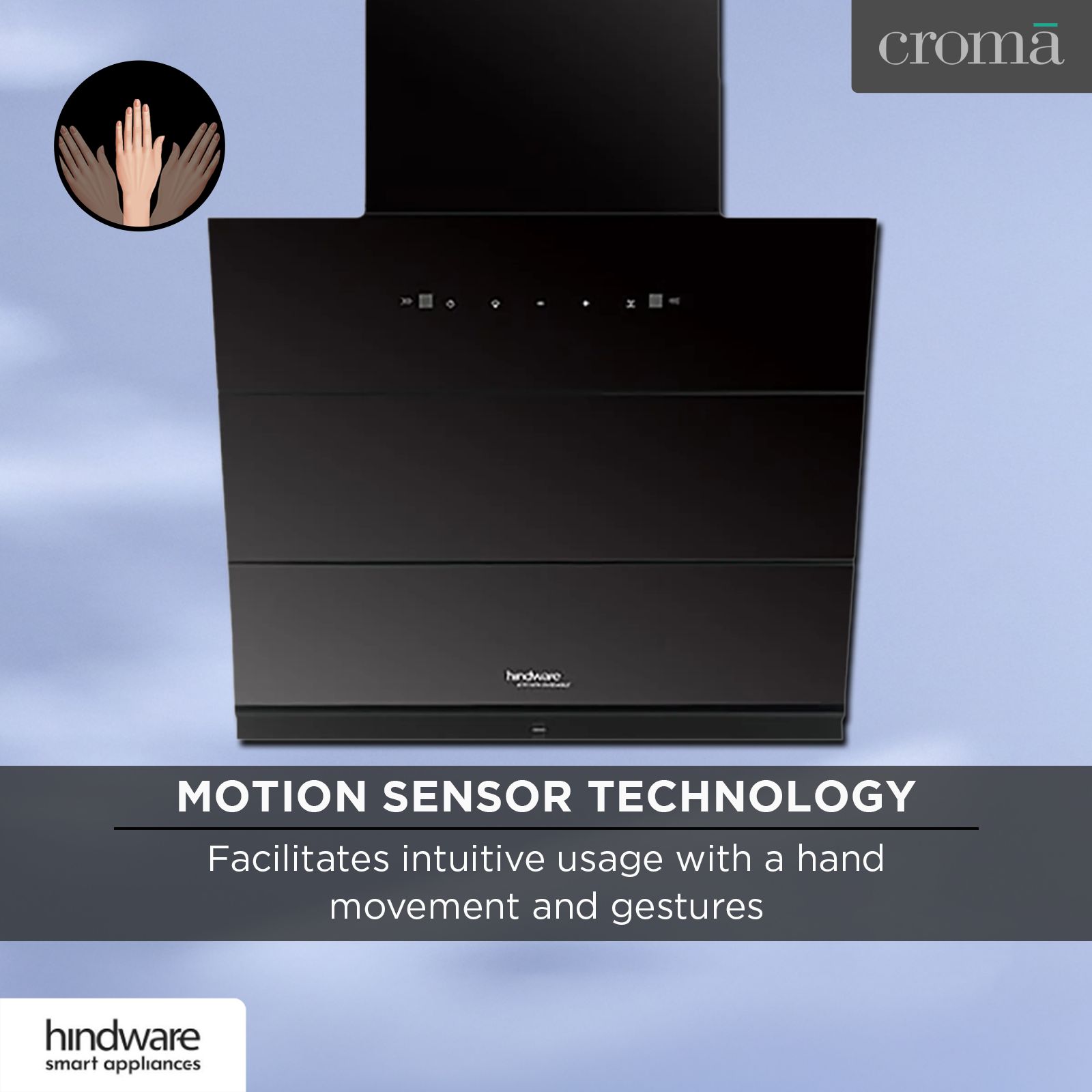 Hindware Lexia 60cm 1350m3/hr Ducted Auto Clean Wall Mounted Chimney with Touch Control (Black)_16