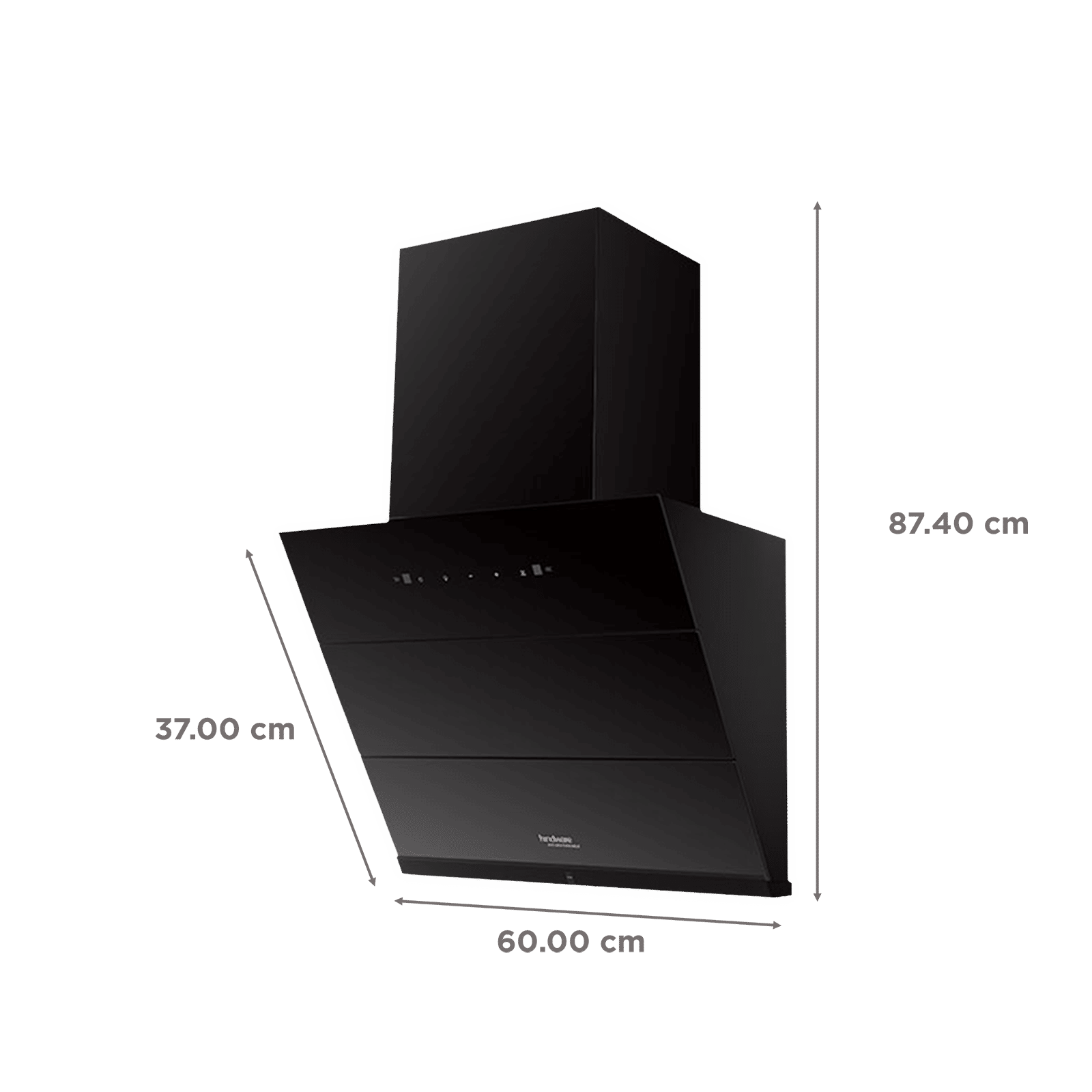 Hindware Lexia 60cm 1350m3/hr Ducted Auto Clean Wall Mounted Chimney with Touch Control (Black)_2