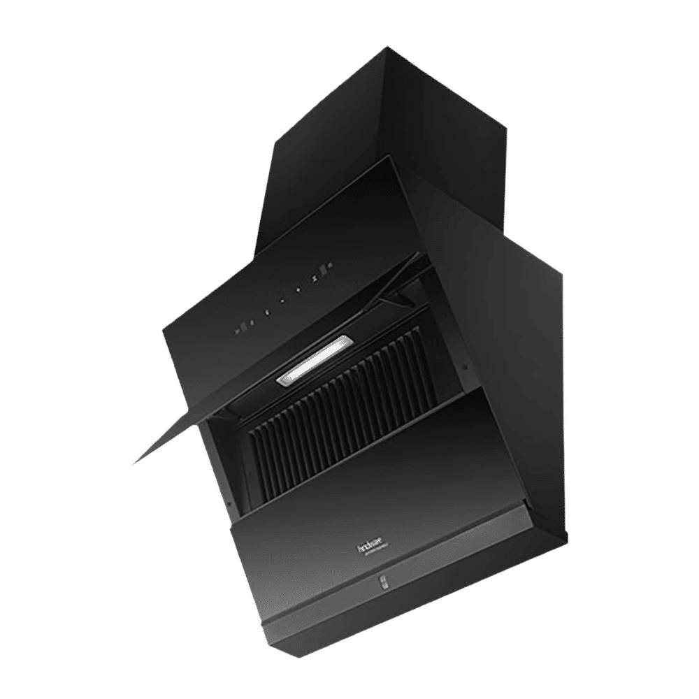 Hindware Lexia 60cm 1350m3/hr Ducted Auto Clean Wall Mounted Chimney with Touch Control (Black)_4
