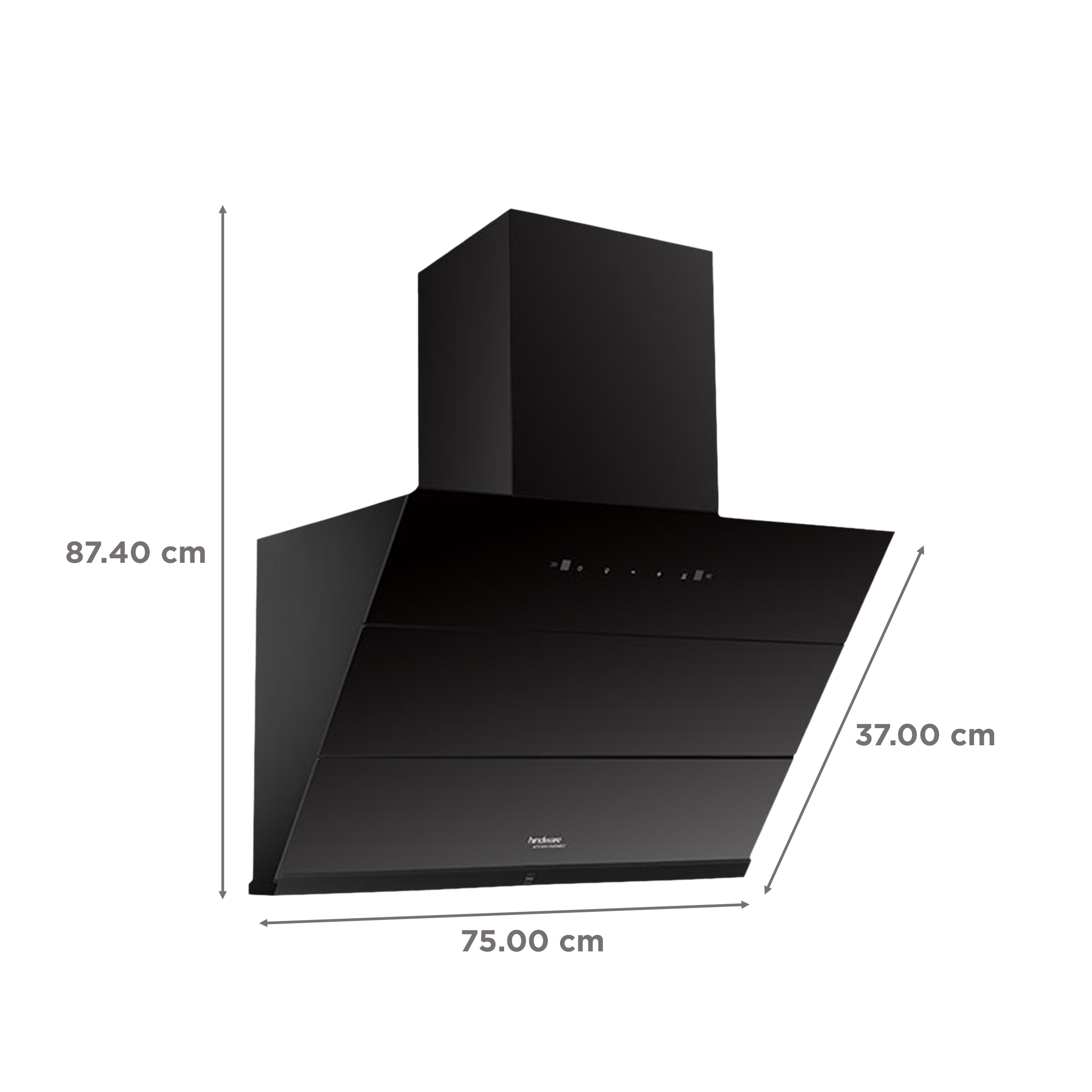 hindware Lexia 75cm 1350m3/hr Ducted Auto Clean Wall Mounted Chimney with Touch Control (Black)_2