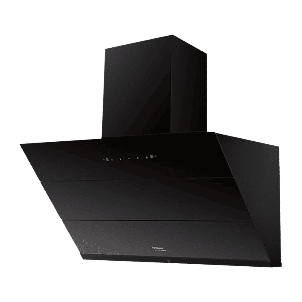 hindware Lexia 90cm 1350m3/hr Ducted Auto Clean Wall Mounted Chimney with Touch Control (Black)_1