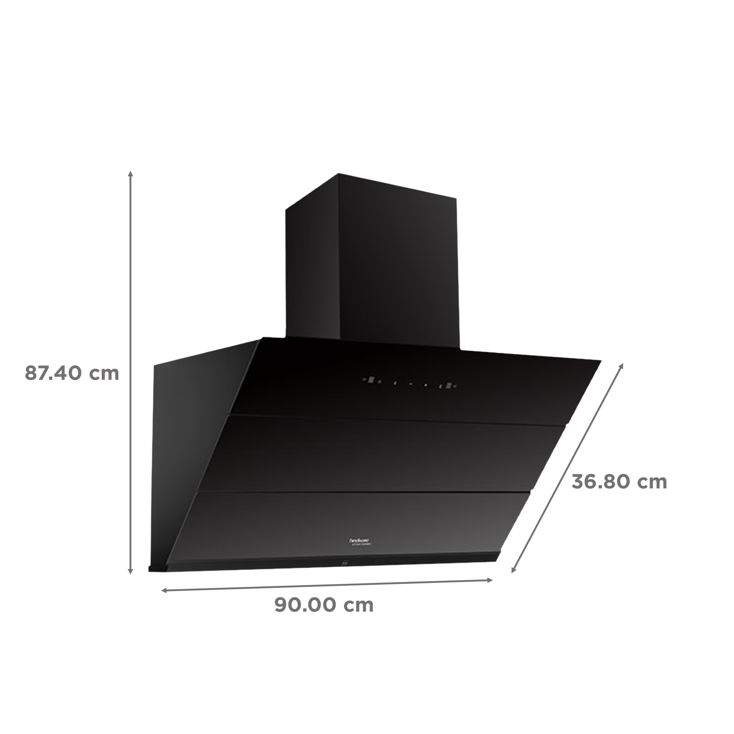 hindware Lexia 90cm 1350m3/hr Ducted Auto Clean Wall Mounted Chimney with Touch Control (Black)_2