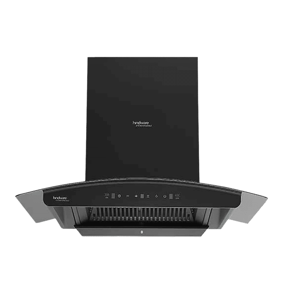 hindware Zinnia 75cm 1300m3/hr Ducted Auto Clean Wall Mounted Chimney with Motion Sensor (Black) hindware Zinnia 75cm 1300m3/hr Ducted Auto Clean Wall Mounted Chimney with Motion Sensor (Black)_1