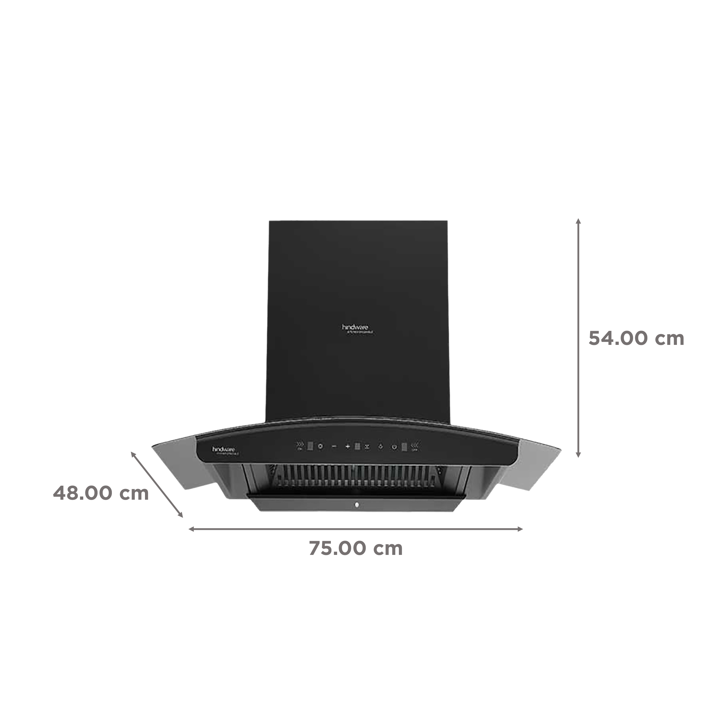 hindware Zinnia 75cm 1300m3/hr Ducted Auto Clean Wall Mounted Chimney with Motion Sensor (Black) hindware Zinnia 75cm 1300m3/hr Ducted Auto Clean Wall Mounted Chimney with Motion Sensor (Black)_2