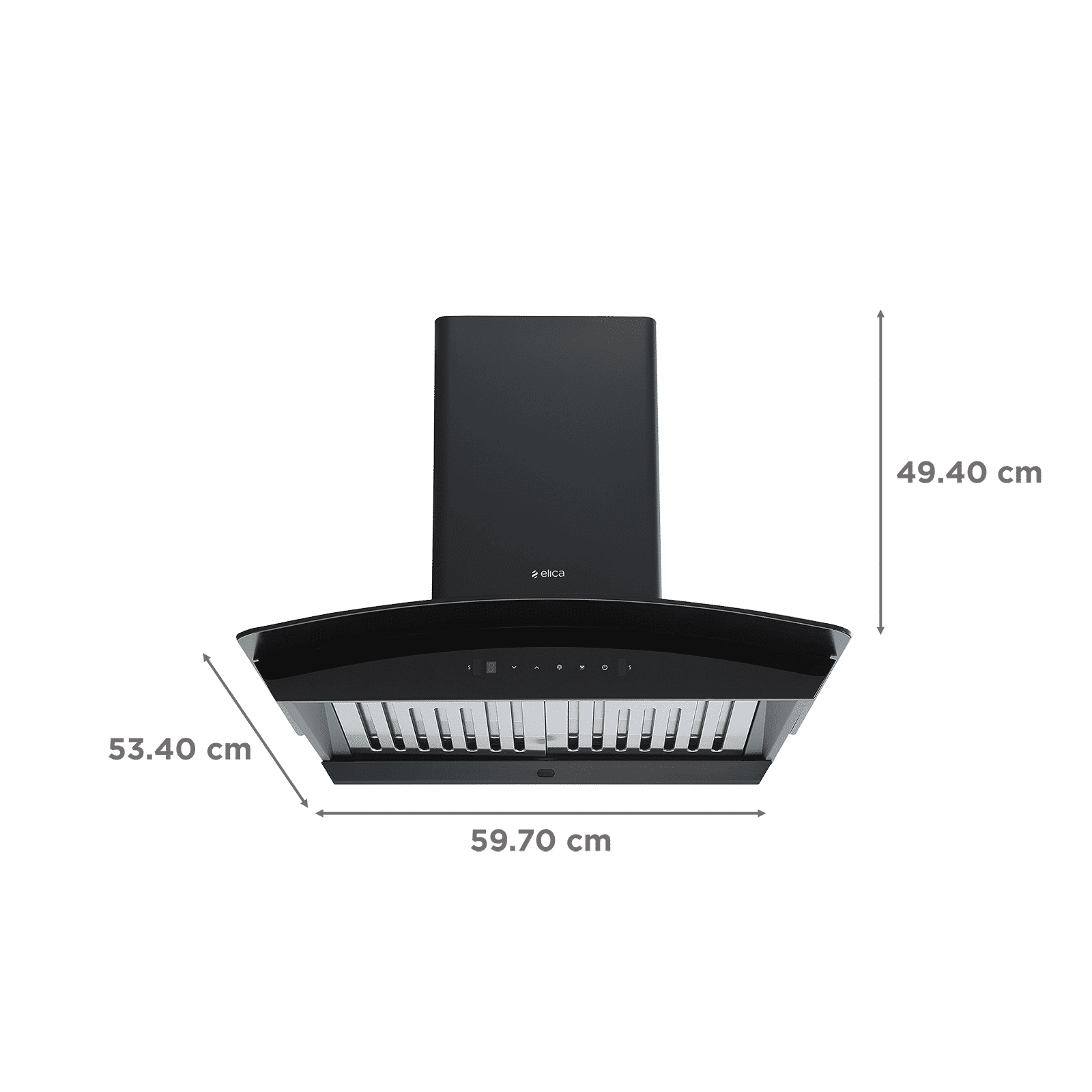 elica WDAT HAC 60 MS BLDC NERO 60cm 1425m3/hr Ducted Wall Mounted Chimney with Durable Design (Black)_2
