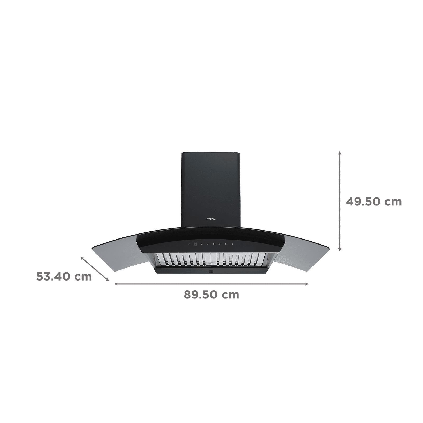 elica WDAT HAC 90 MS BLDC NERO 90cm 1425m3/hr Ducted Wall Mounted Chimney (Black)_2