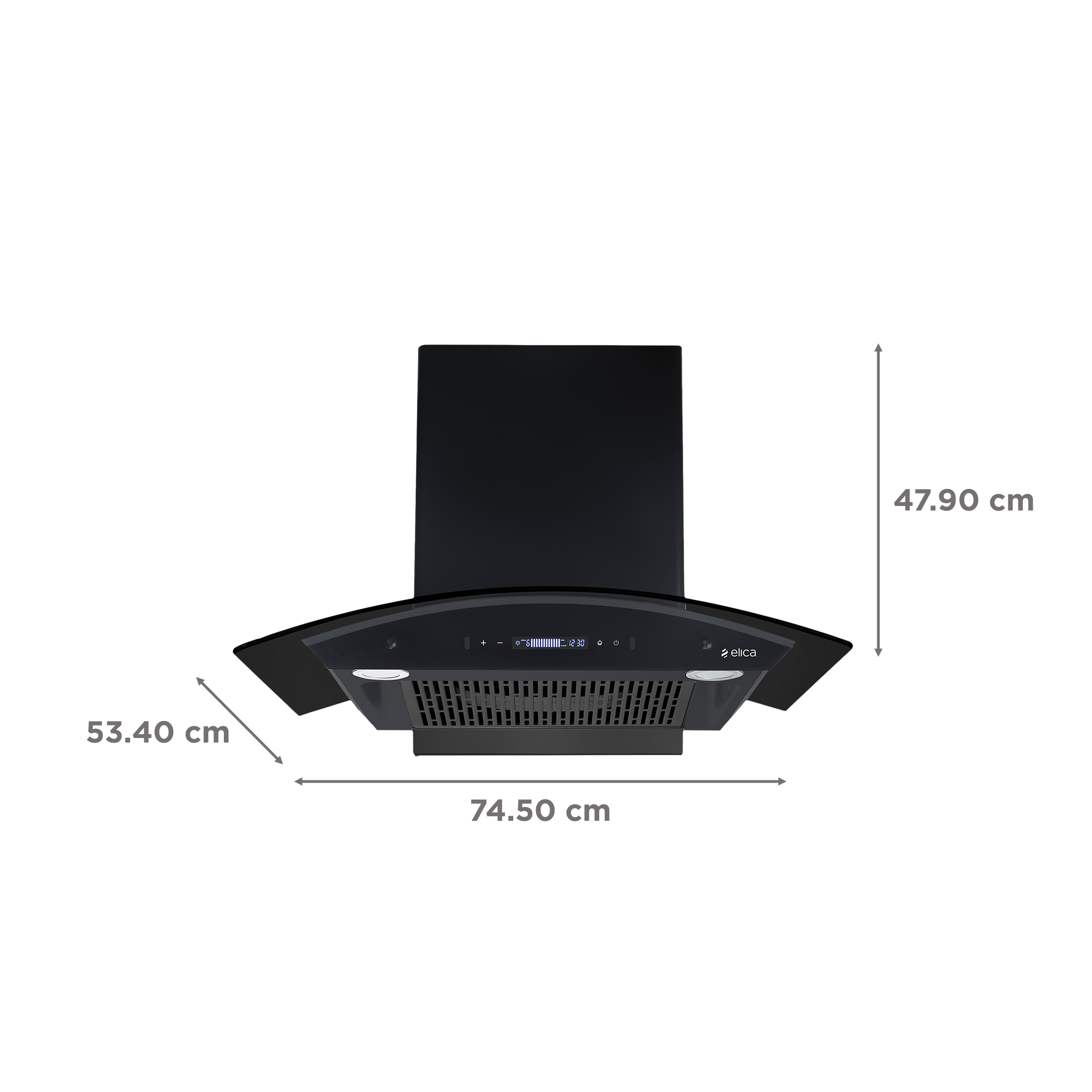 elica BLDC FLCG 750 HAC LTW MS NERO 75cm 1400m3/hr Ducted Wall Mounted Chimney with Touch Control Panel (Black)_2