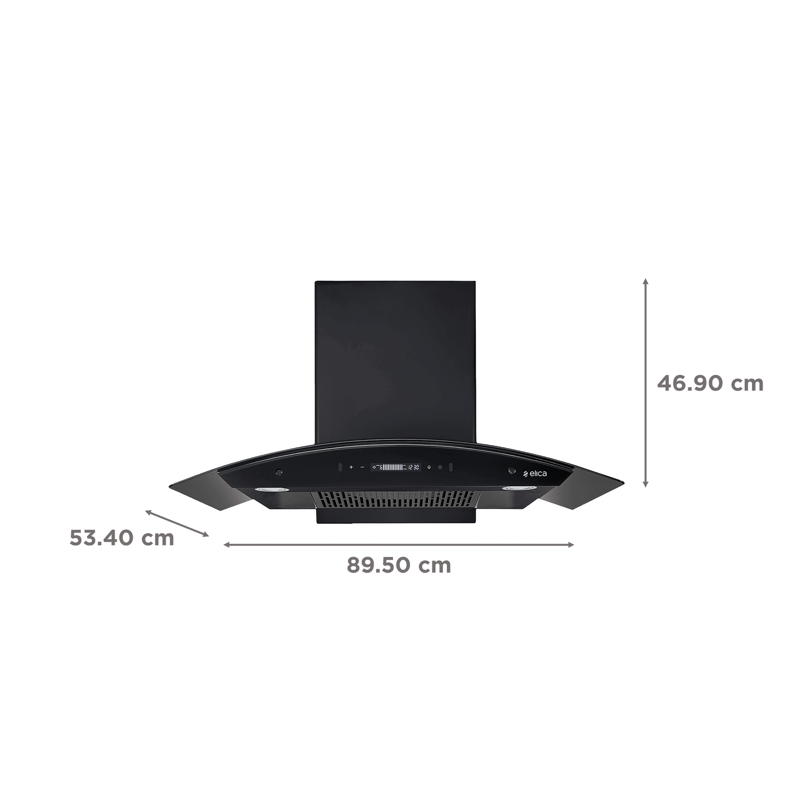 elica BLDC FLCG 900 HAC LTW MS NERO 90cm 1400m3/hr Ducted Wall Mounted Chimney with Touch Control Panel (Black)_2