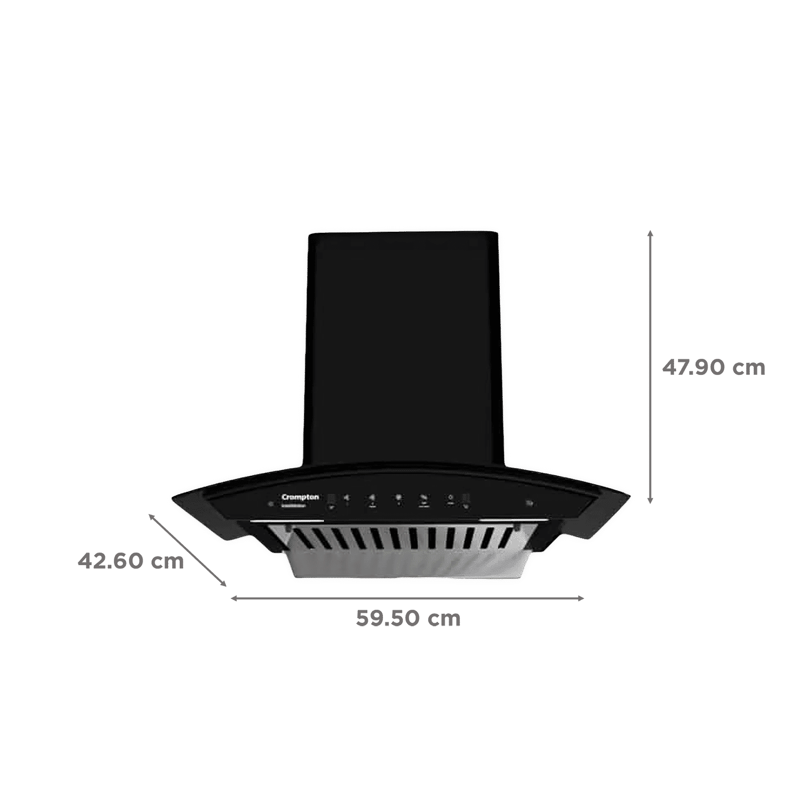 Crompton IntelliMotion 60cm 990m3/hr Ducted Auto Clean Wall Mounted Chimney with Gesture Control (Midnight Black)_2