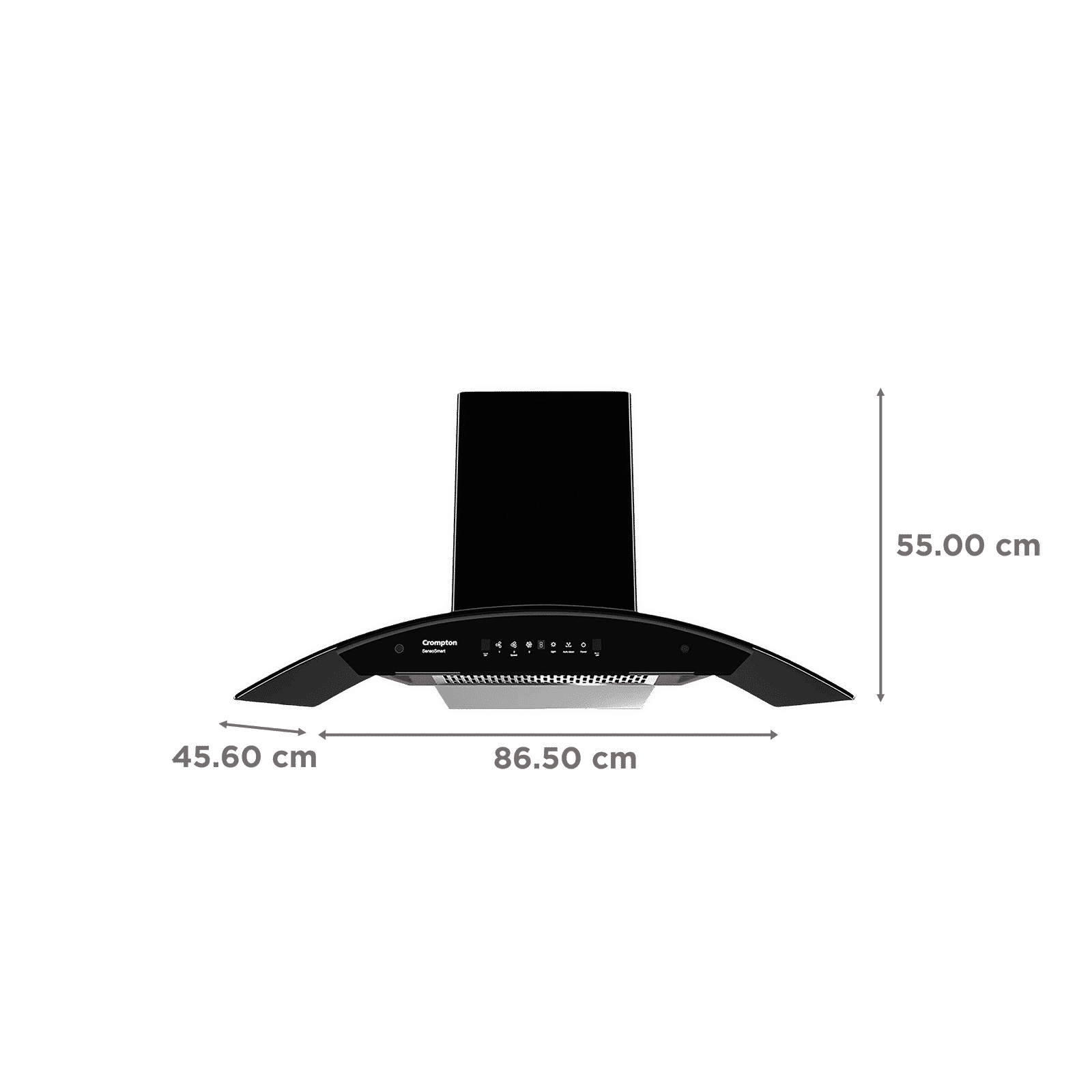 Crompton SensoSmart 90cm 1360m3/hr Ducted Auto Clean Wall Mounted Chimney with Touch Control Panel (Midnight Black)_2