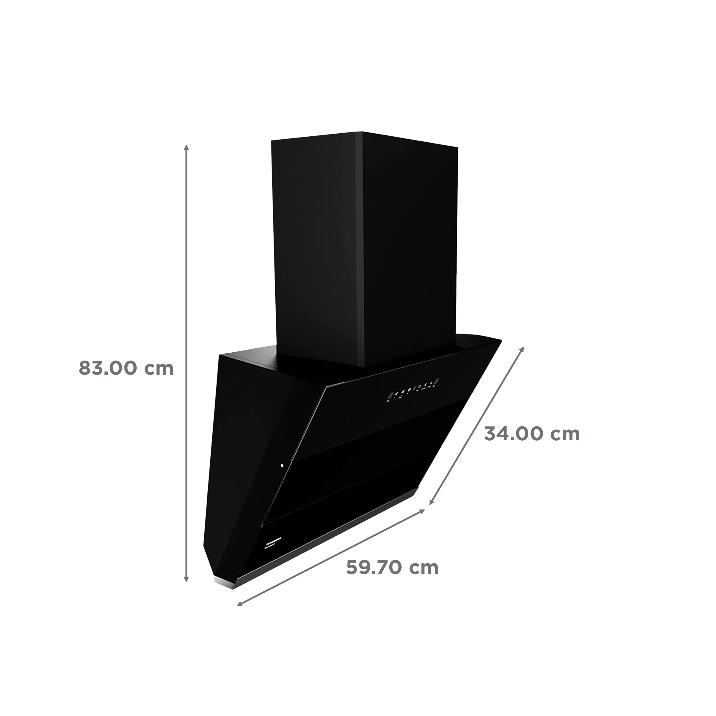Crompton SensoSmart 60cm 1290m3/hr Ducted Auto Clean Wall Mounted Chimney with Touch Control Panel (Midnight Black)_2