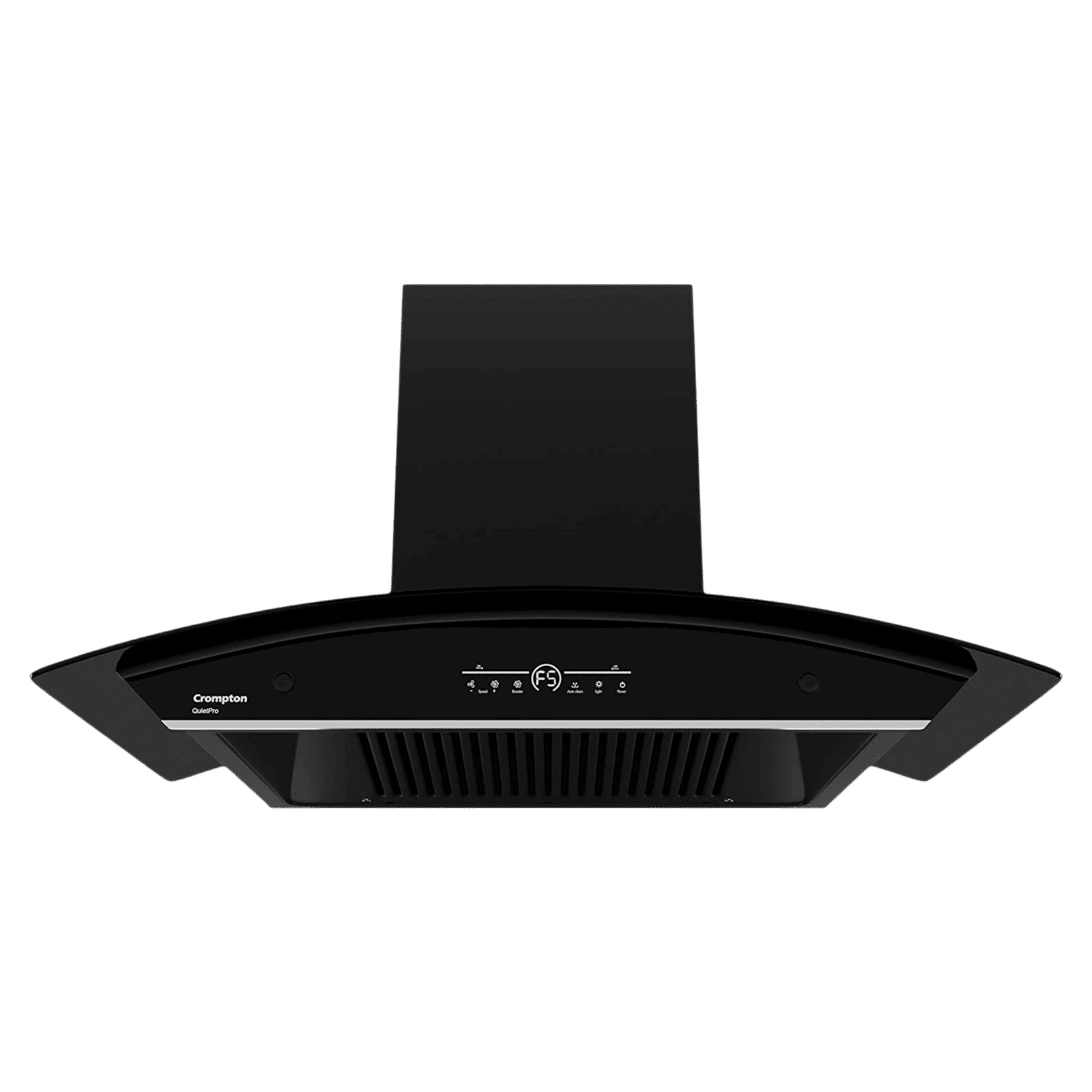 Crompton QuietPro 90cm 1420m3/hr Ductless Auto Clean Wall Mounted Chimney with Touch Control Panel (Midnight Black)_1