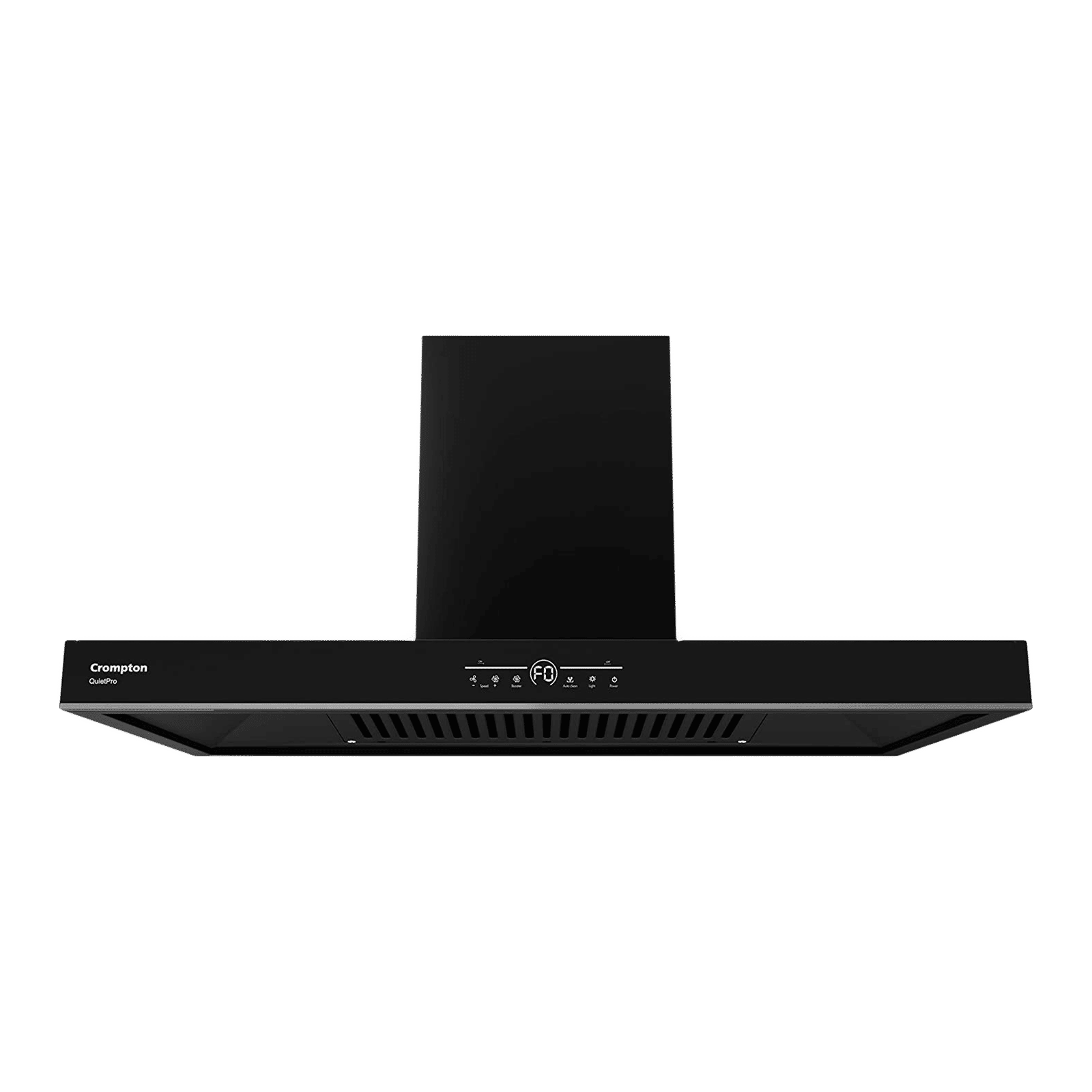 Crompton QuietPro 90cm 1430m3/hr Ducted Auto Clean Wall Mounted Chimney with Touch Control Panel (Midnight Black)_1