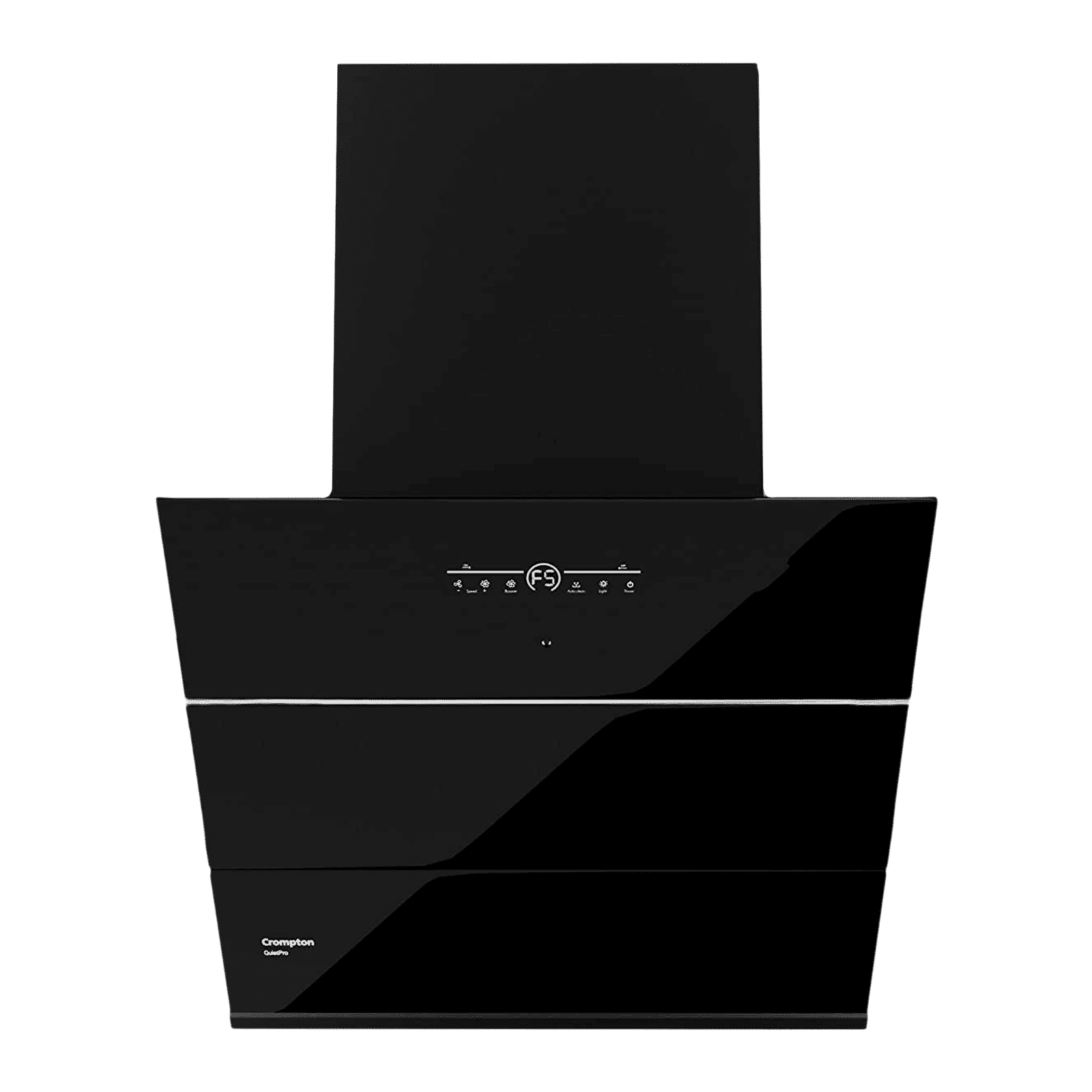 Crompton QuietPro 60cm 1780m3/hr Ductless Auto Clean Wall Mounted Chimney with Touch Control Panel (Midnight Black)_1
