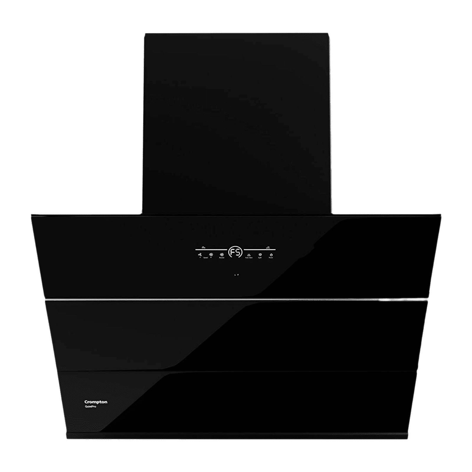 Crompton QuietPro 75cm 1660m3/hr Ductless Auto Clean Wall Mounted Chimney with Touch Control Panel (Midnight Black)_1