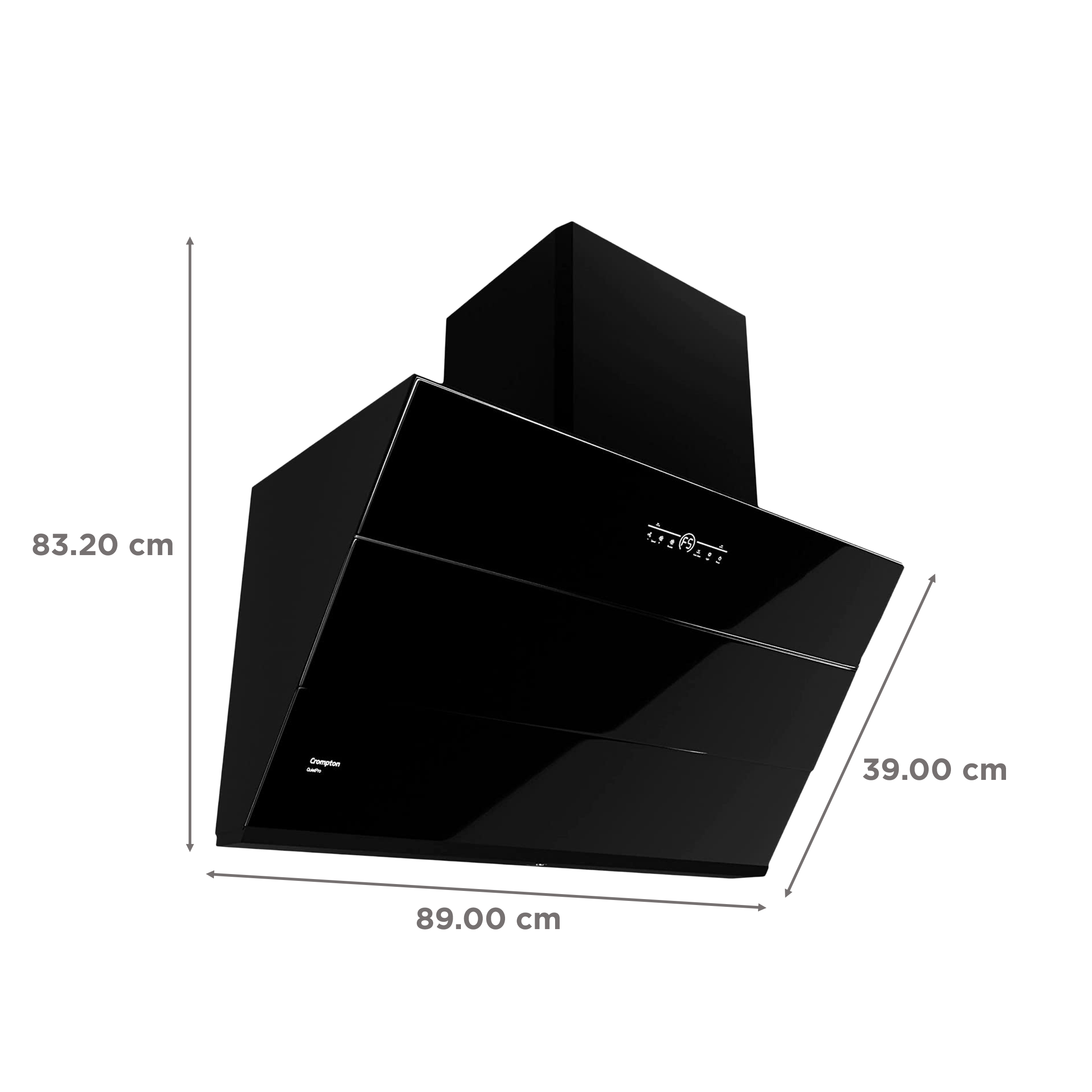 Crompton QuietPro 90cm 1420m3/hr Ductless Auto Clean Wall Mounted Chimney with Touch Control Panel (Midnight Black) Crompton QuietPro 90cm 1420m3/hr Ductless Auto Clean Wall Mounted Chimney with Touch Control Panel (Midnight Black)_2