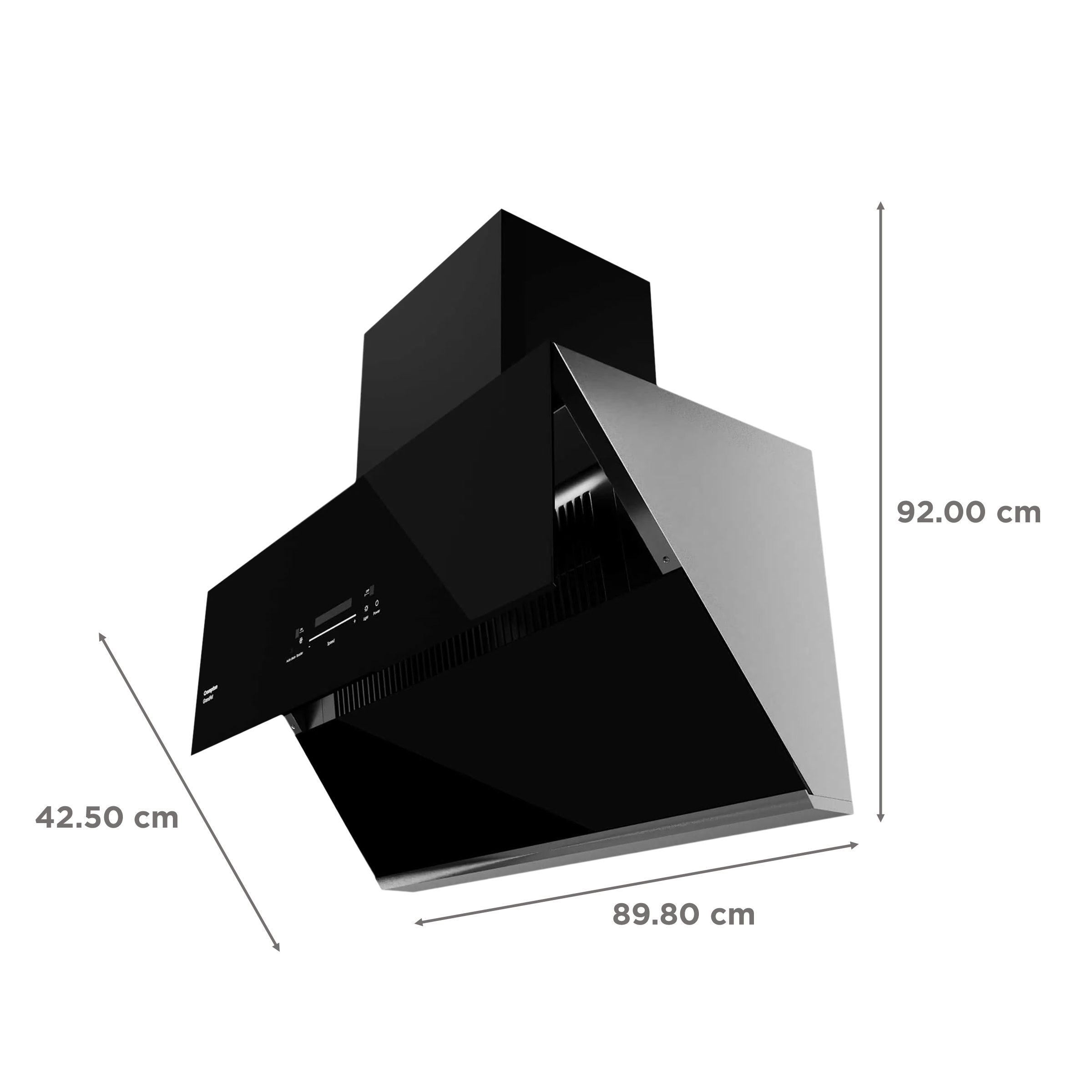 Crompton GrandArt 90cm 2040m3/hr Ducted Auto Clean Wall Mounted Chimney with Touch Control Panel (Midnight Black)_2