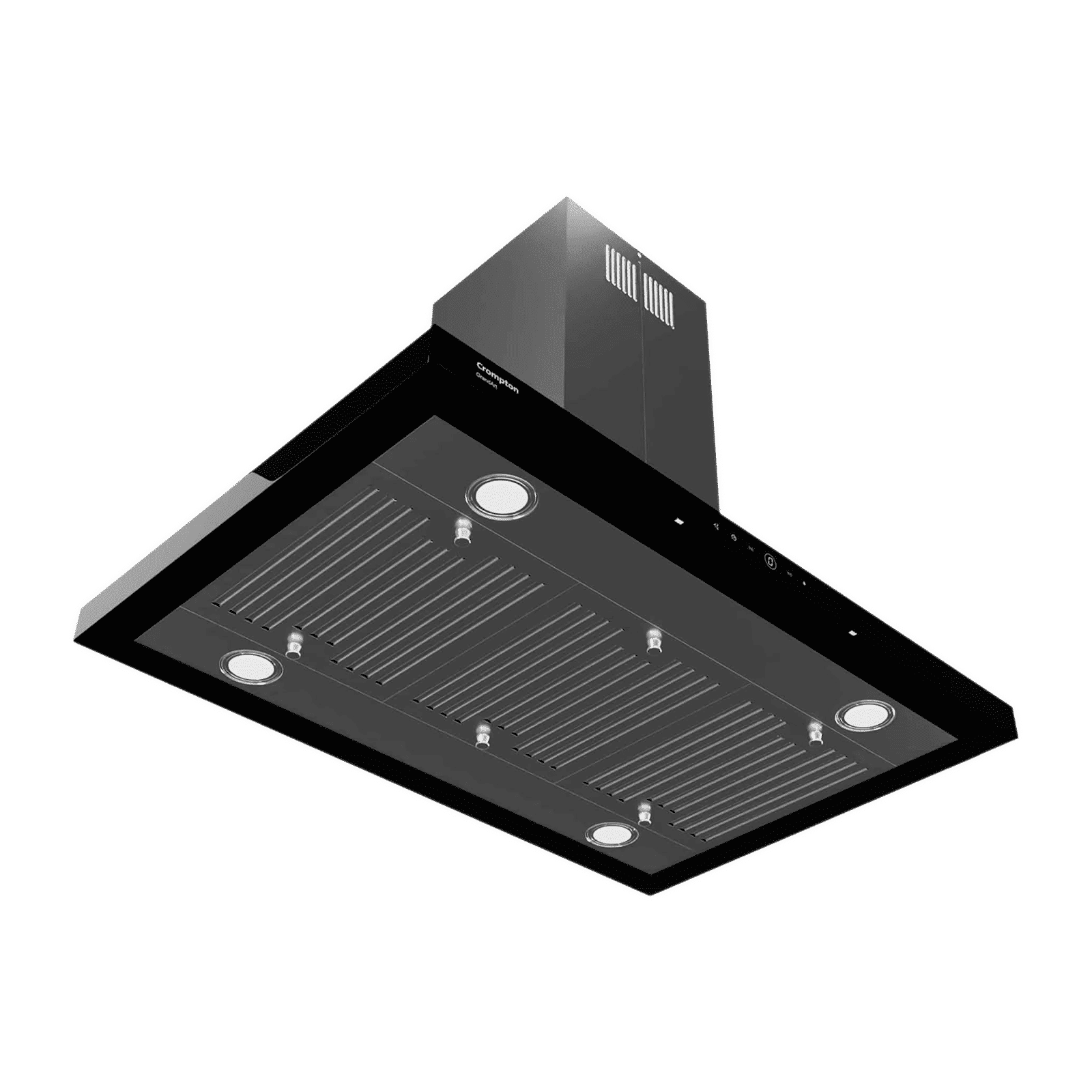 Crompton GrandArt 90cm 1350m3/hr Ducted Auto Clean Ceiling Mounted Chimney with Touch Control Panel (Inox)_4