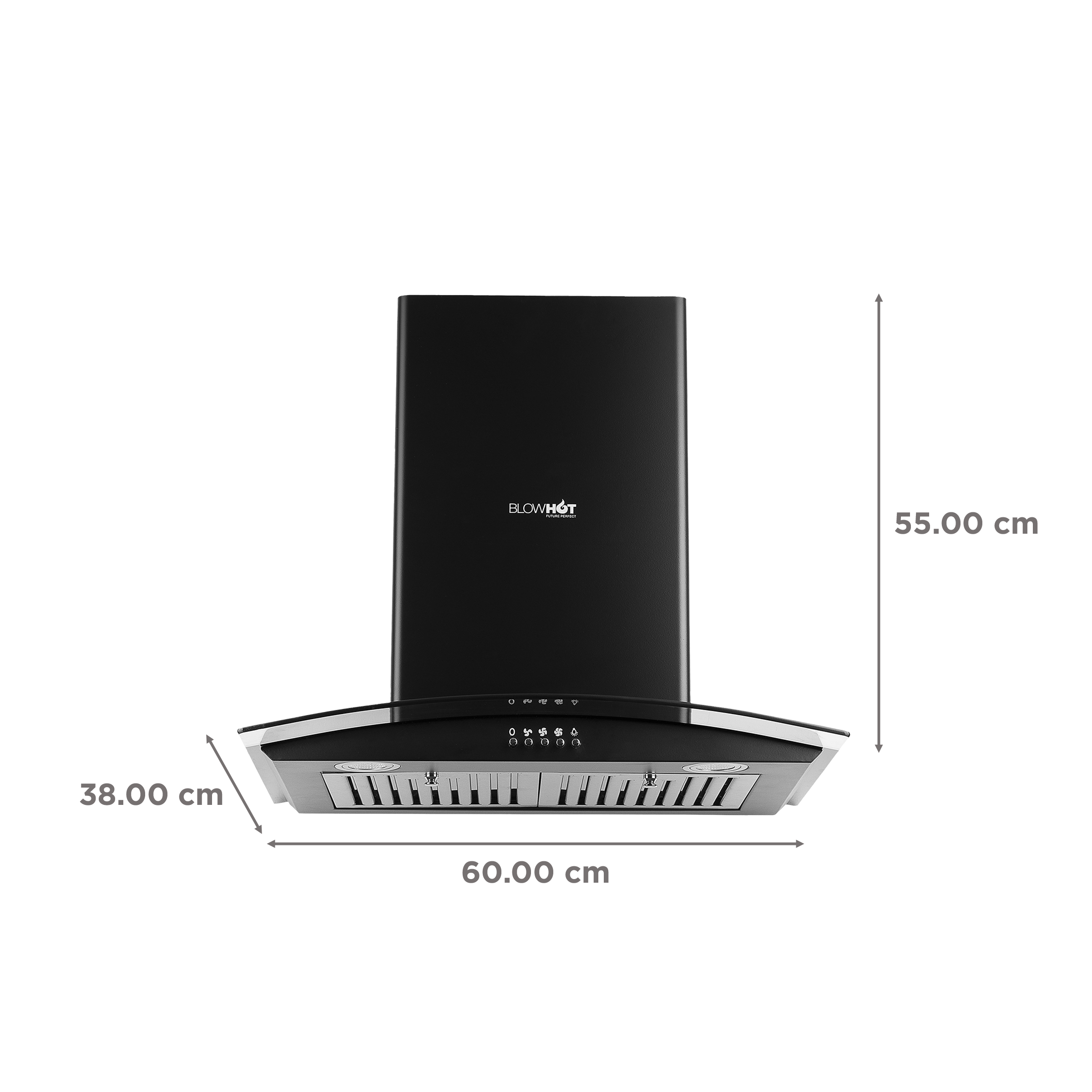 BLOWHOT Acura S BPC 60cm 1100m3/hr Ducted Auto Clean Wall Mounted Chimney with Motion Sensor (Black)_2