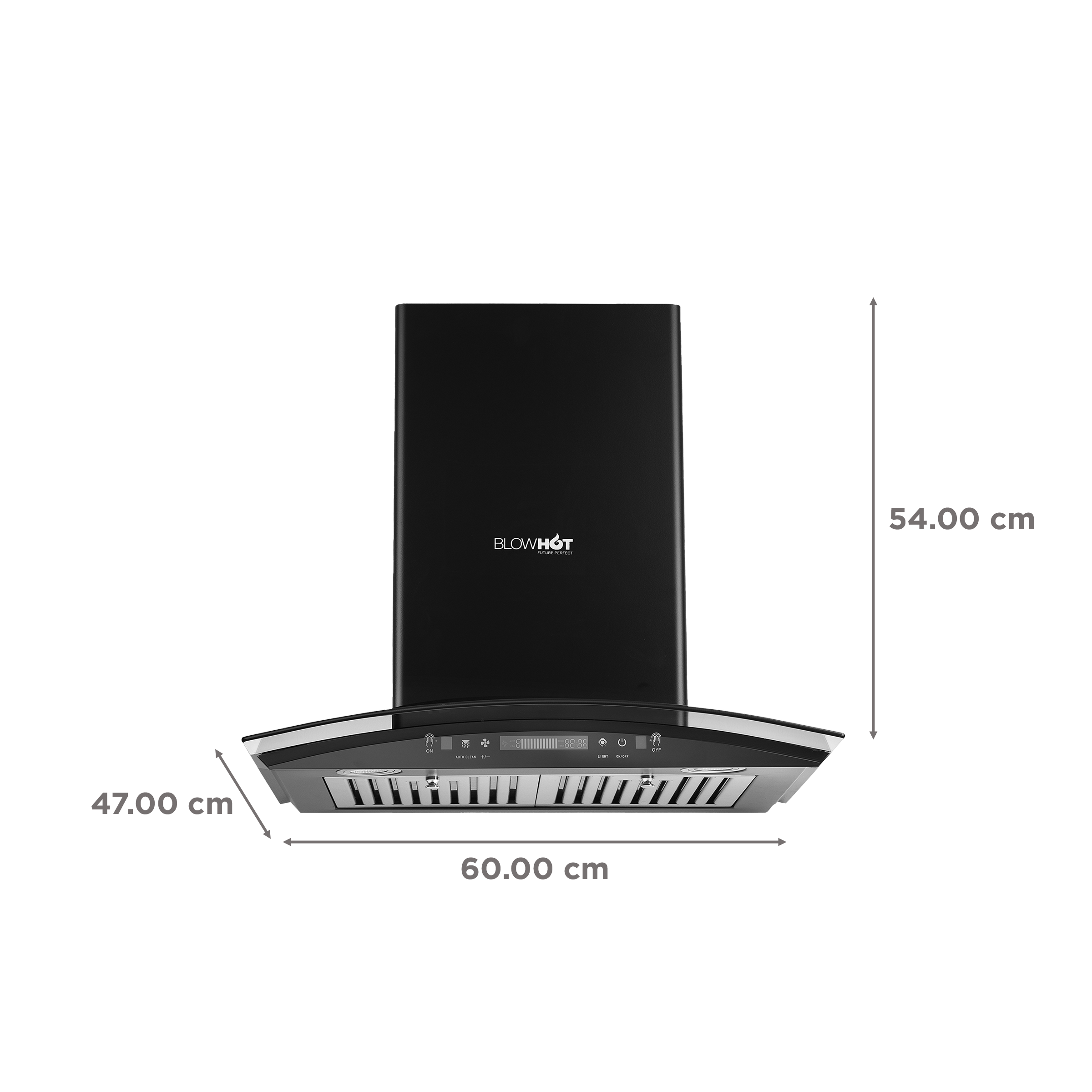 BLOWHOT Acura S BAC MS 60cm 1200m3/hr Ducted Auto Clean Wall Mounted Chimney with Motion Sensor (Black)_2