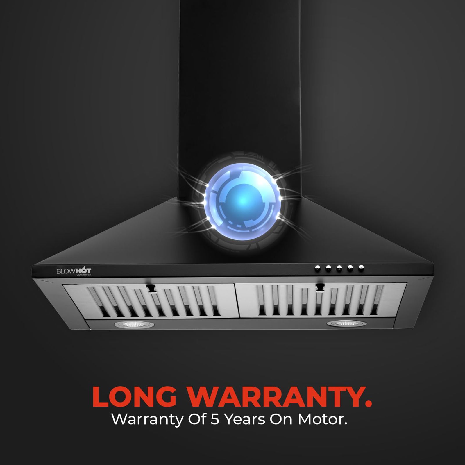 BLOWHOT IRIS S BPC 60cm 800m3/hr Ducted Wall Mounted Chimney with 2 LED Lights (Black)_14