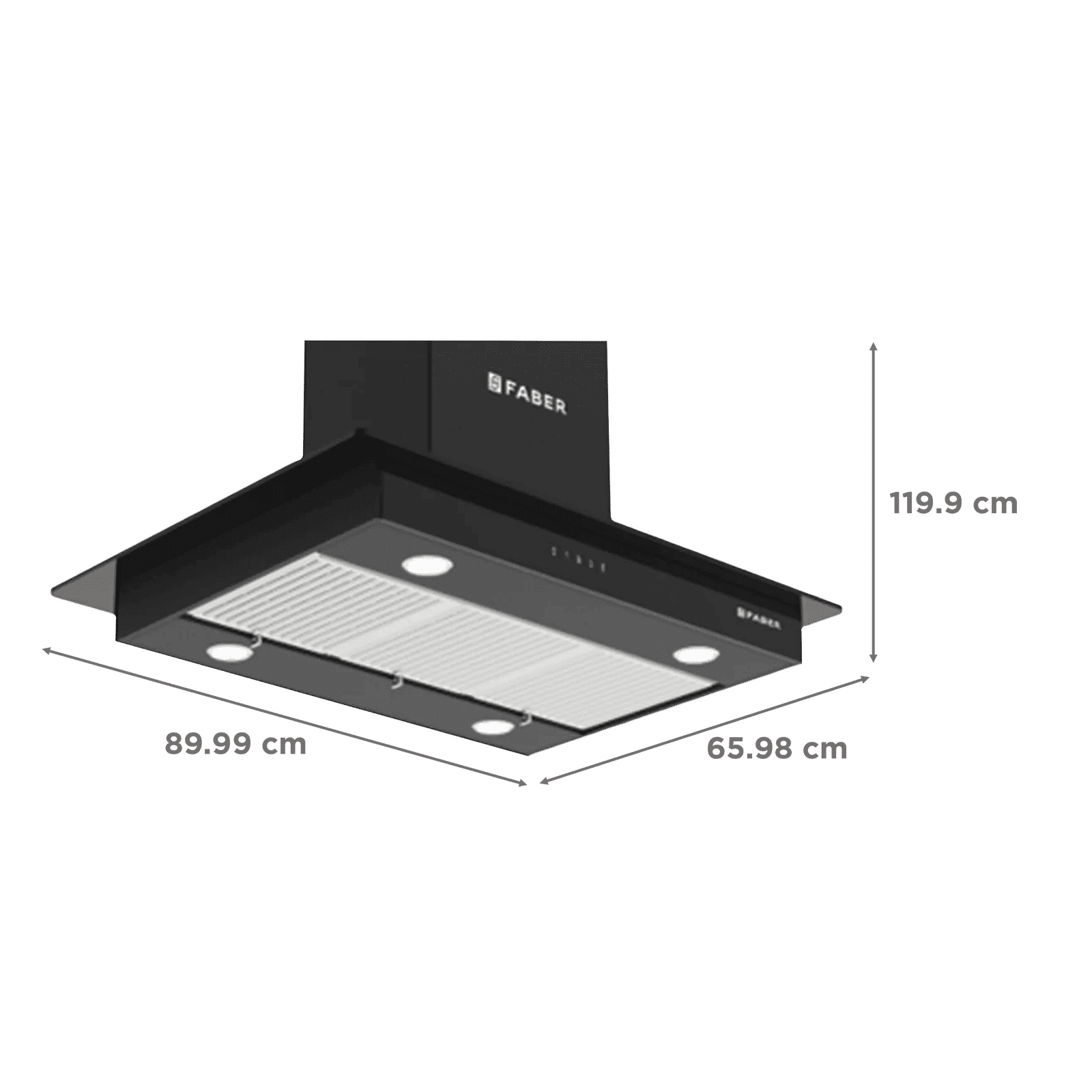 FABER HERCULES ISOLA DTC BK 90cm 1000m3/hr Ducted Ceiling Mounted Chimney with Touch Control Panel (Black)_2