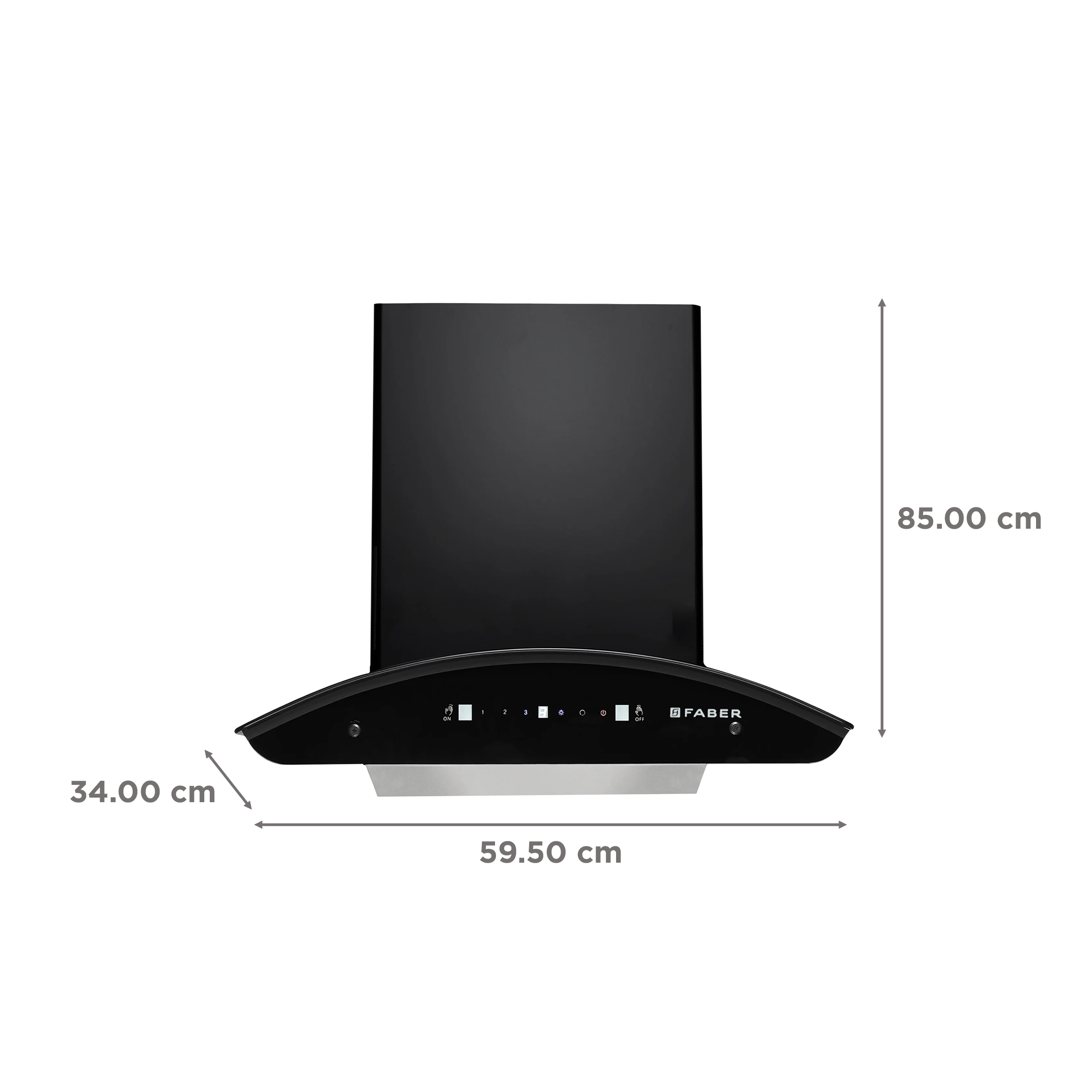 FABER PRIMUS PLUS ENERGY IND HC SC BK 60cm 1500m3/hr Ducted Auto Clean Wall Mounted Chimney with Touch & Gesture Control (Black)_2