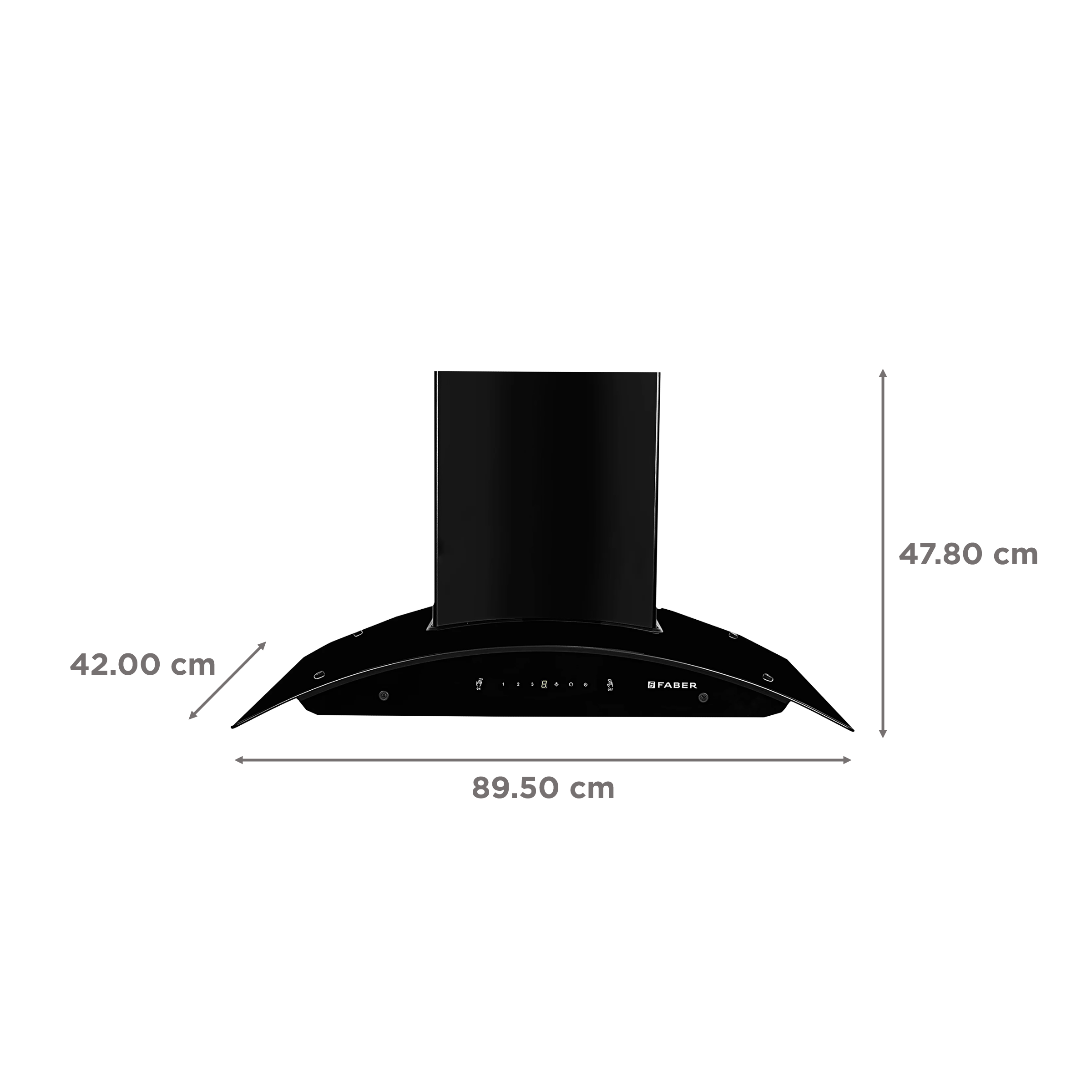 FABER PRIMUS PLUS ENERGY IND HC SC BK 90cm 1500m3/hr Ducted Auto Clean Wall Mounted Chimney with Touch & Gesture Control (Black)_2