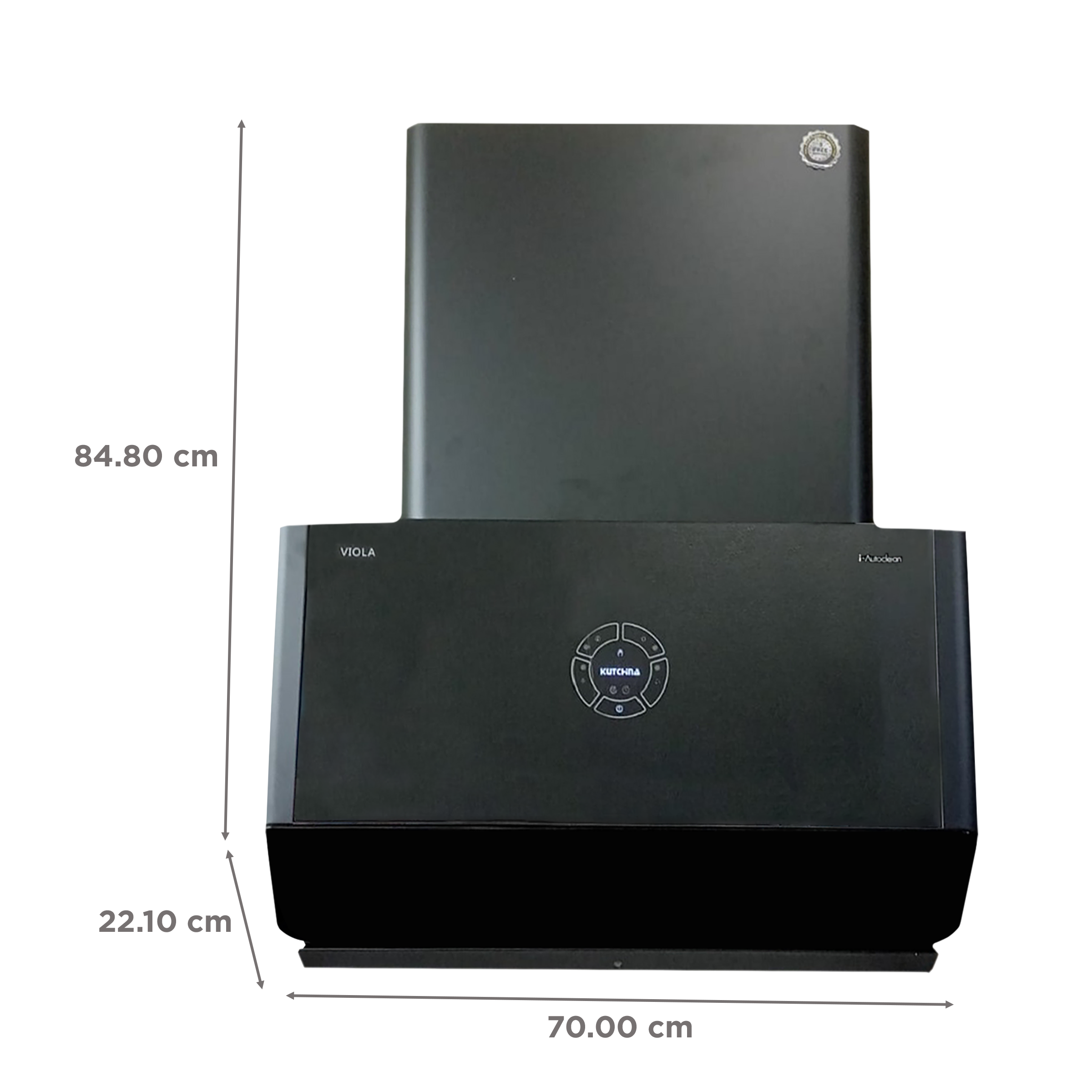 Kutchina VIOLA 70 70cm 1600m3/hr Ducted Auto Clean Ceiling Mounted Chimney with Wave Sensor Control (Black) Kutchina VIOLA 70 70cm 1600m3/hr Ducted Auto Clean Ceiling Mounted Chimney with Wave Sensor Control (Black)_2