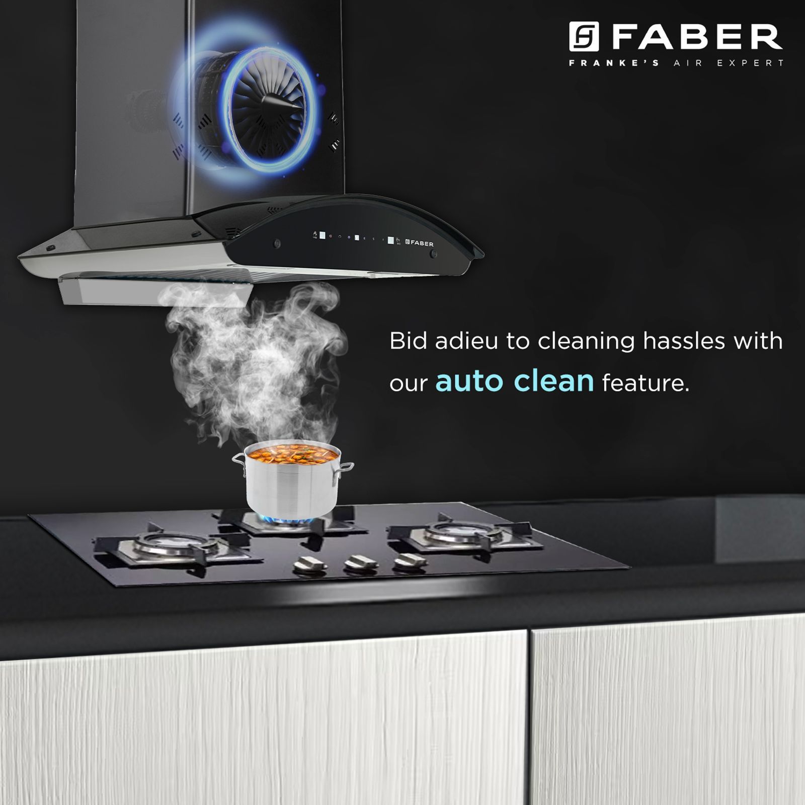 FABER HOOD ELLORA 3D IN HC SC BF BK 60cm 1400m3/hr Ductless Auto Clean Wall Mounted Chimney with Baffle Filter (Black)_14
