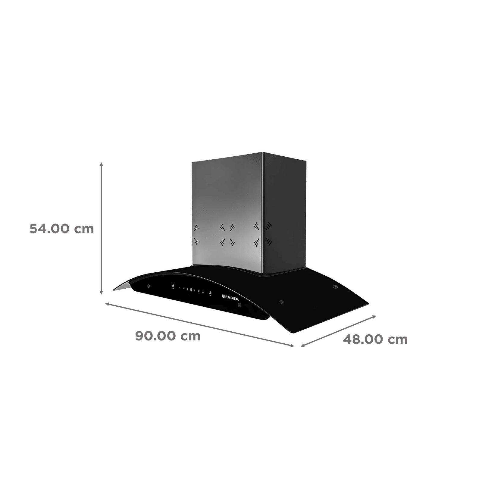 FABER Hood Ellora 3D IN HC SC BF BK 90cm 1400m3/hr Ducted Auto Clean Wall Mounted Chimney with Baffle Filter (Black)_2