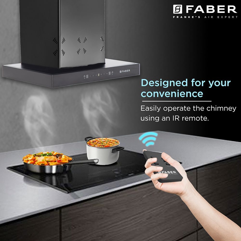FABER HOOD CYGNUS IN 3D HC SC FL BK 60cm 1350m3/hr Ducted Auto Clean Wall Mounted Chimney with Odor Sensor (Black)_13