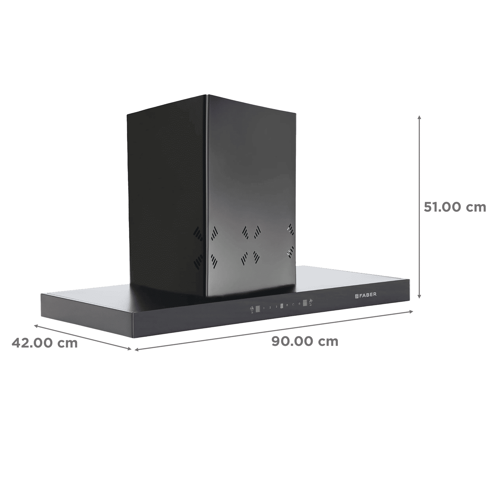 FABER HOOD CYGNUS IN 3D HC SC FL BK 90cm 1400m3/hr Ducted Auto Clean Wall Mounted Chimney with Odor Sensor (Black)_2