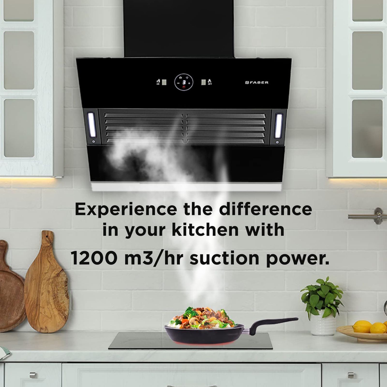 Faber Hood Vertigo 60cm 1200m3/hr Ducted Auto Clean Wall Mounted Chimney with Filterless Technology (Black)_8