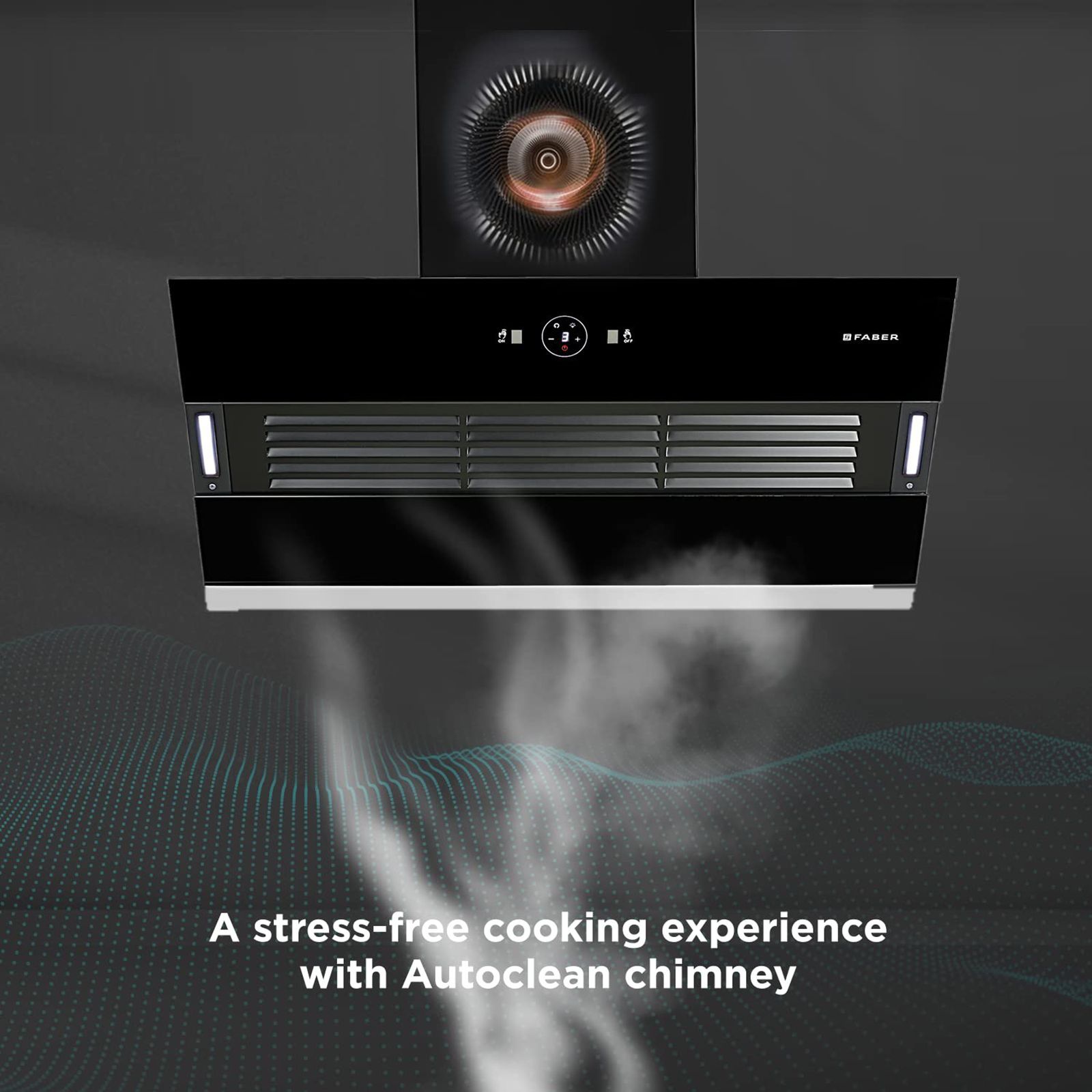 FABER HOOD VERTIGO FL SC AC BK 90cm 1200m3/hr Ducted Auto Clean Wall Mounted Chimney with Filterless Technology (Black)_10