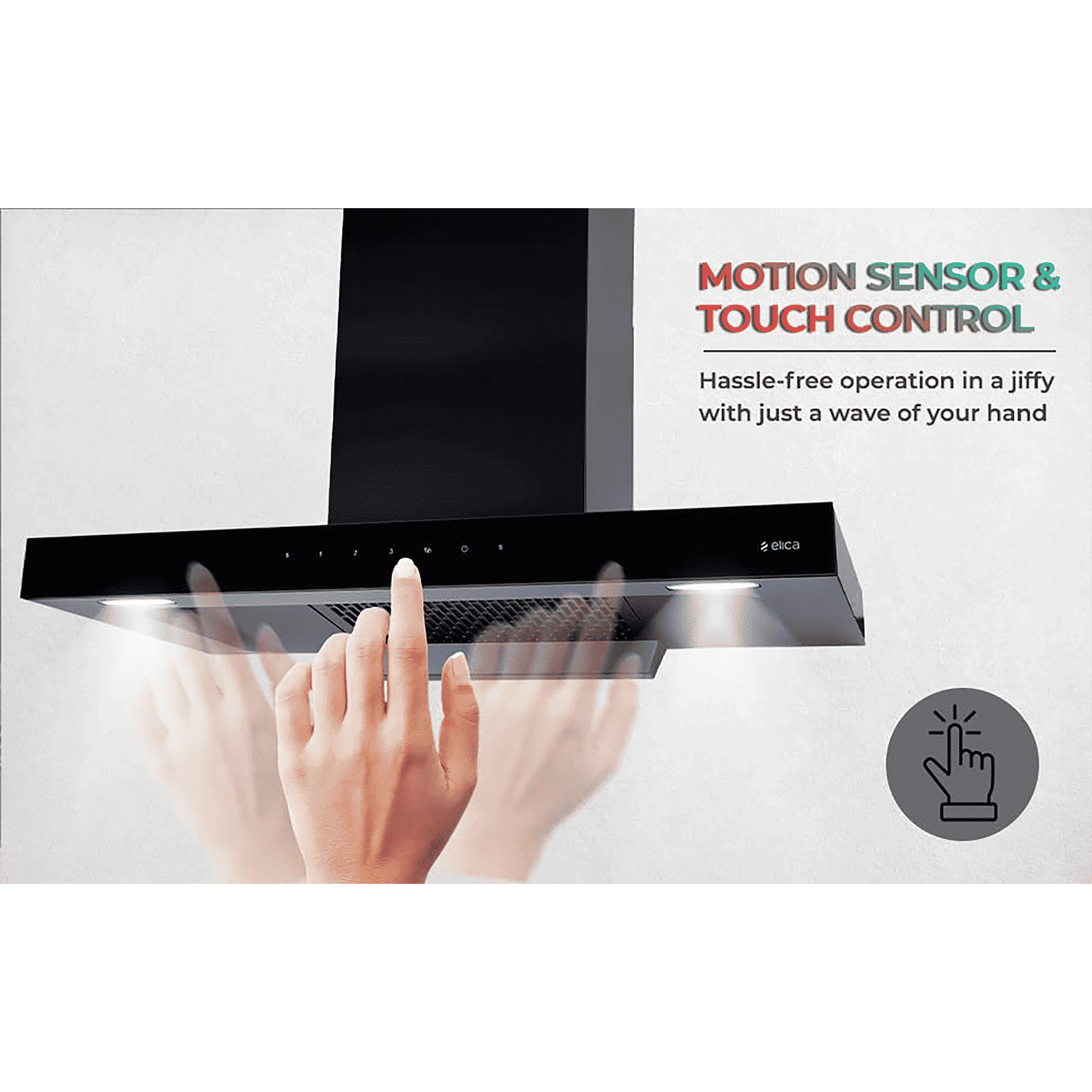 elica FL 900 SPT HAC MS 90cm 1310m3/hr Ducted Auto Clean Wall Mounted Chimney with Motion Sensor (Nero) elica FL 900 SPT HAC MS 90cm 1310m3/hr Ducted Auto Clean Wall Mounted Chimney with Motion Sensor (Nero)_10