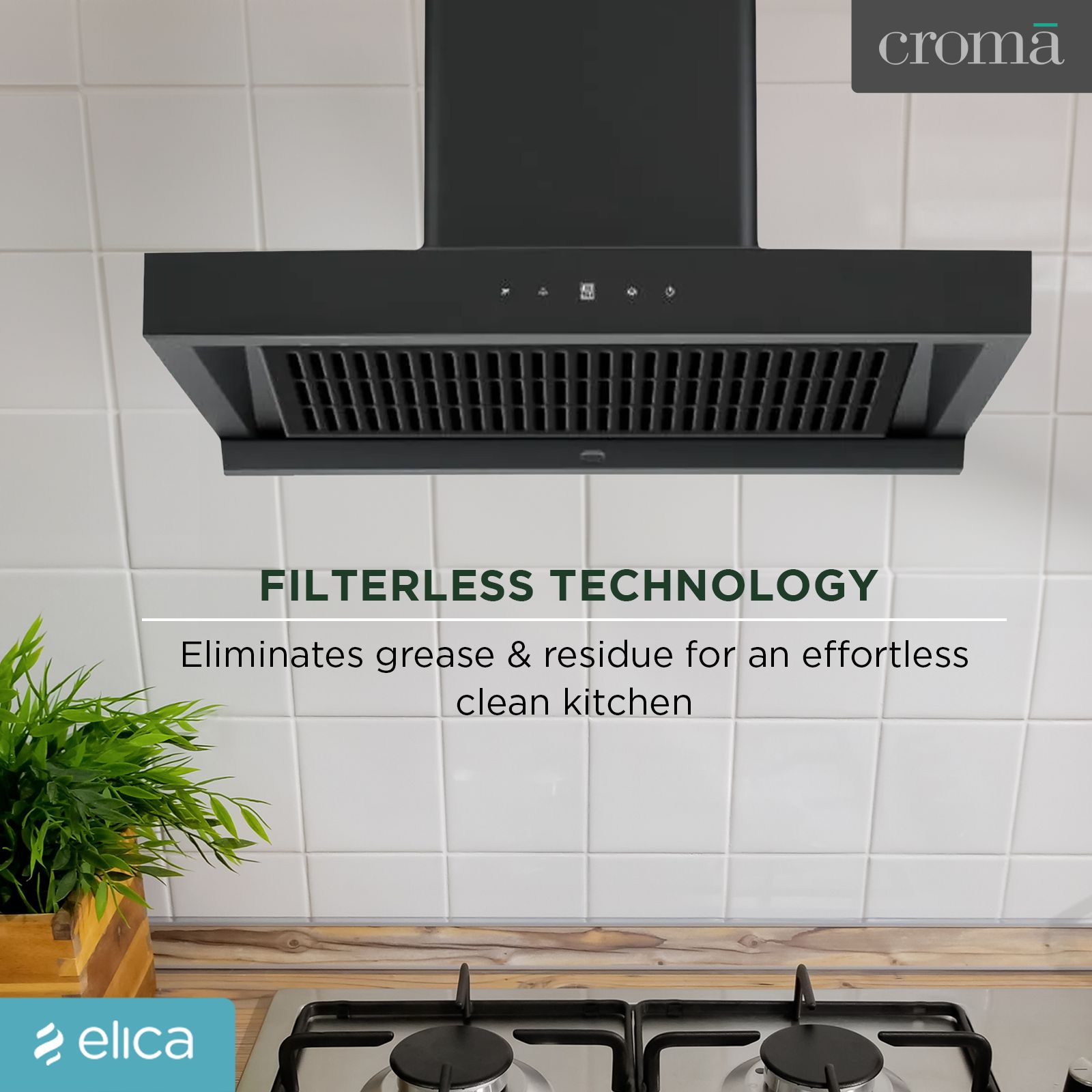 elica Kitchenhood 60cm 1400m3/hr Ducted Auto Clean Wall Mounted Chimney with Motion Sensor Control (Nero)_6