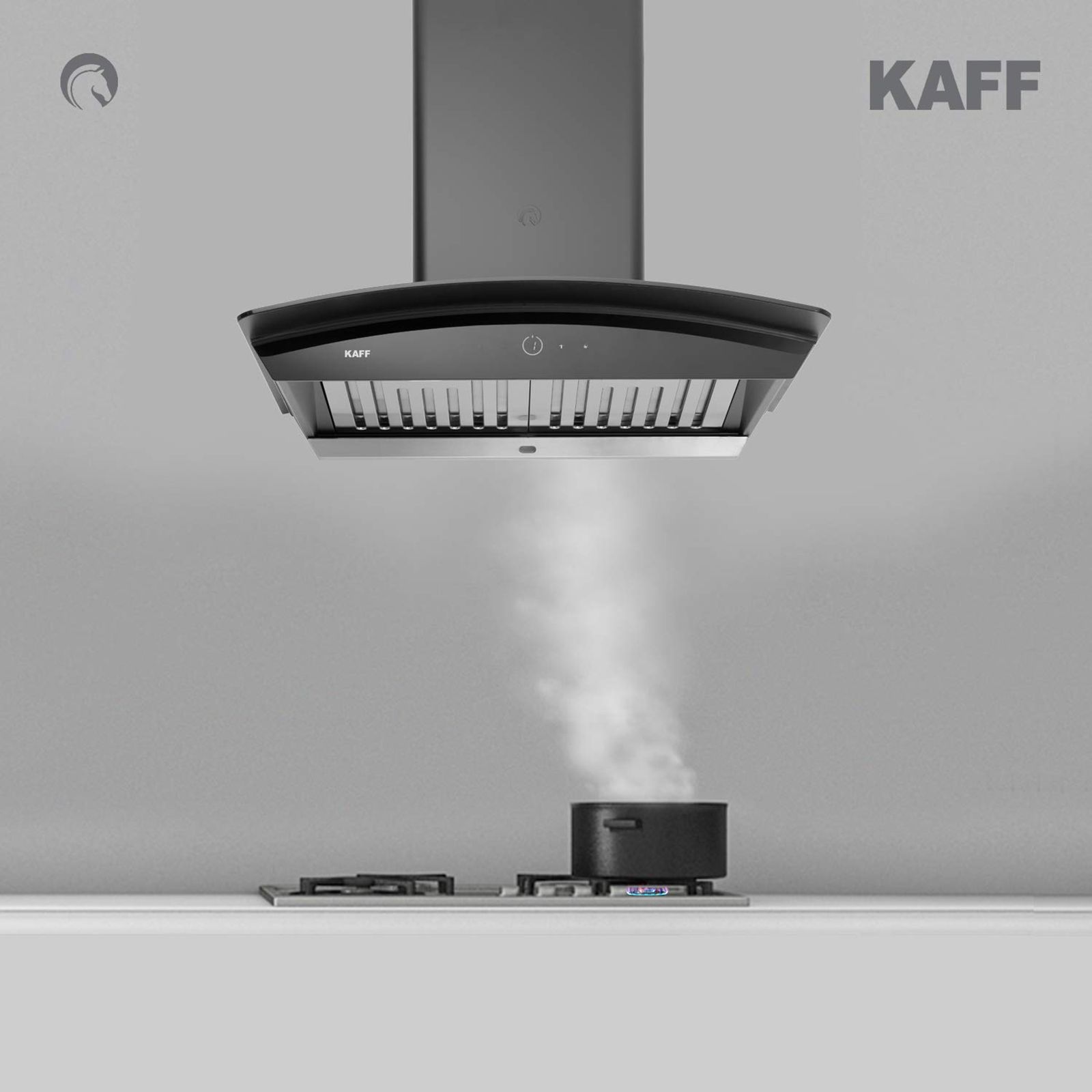 KAFF Sigma 60cm 1250m3/hr Ducted Auto Clean Wall Mounted Chimney with Heavy Duty Baffle Filter (Black)_14