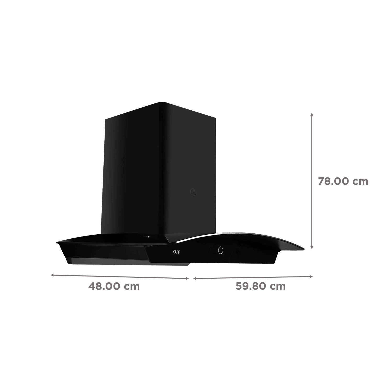 KAFF Sigma 60cm 1250m3/hr Ducted Auto Clean Wall Mounted Chimney with Heavy Duty Baffle Filter (Black)_2