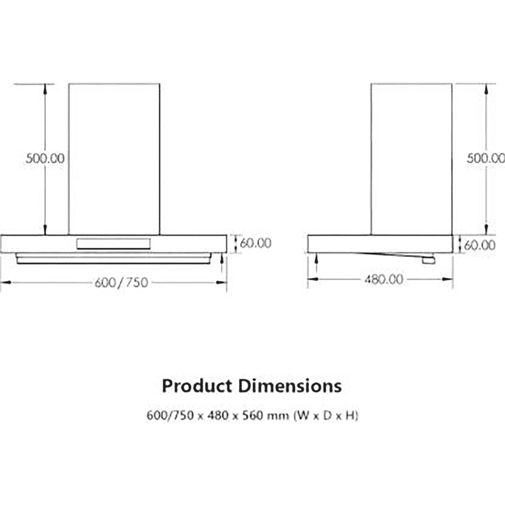 KAFF ASHPRO DHC 60cm 1200m3/hr Ducted Auto Clean Wall Mounted Chimney with Touch Control Panel (Black)_9