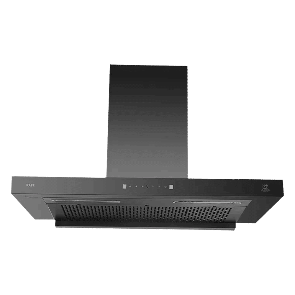 KAFF Ashpro 90cm 1180m3/hr Ducted Auto Clean Wall Mounted Chimney with Touch Control Panel (Black)_1