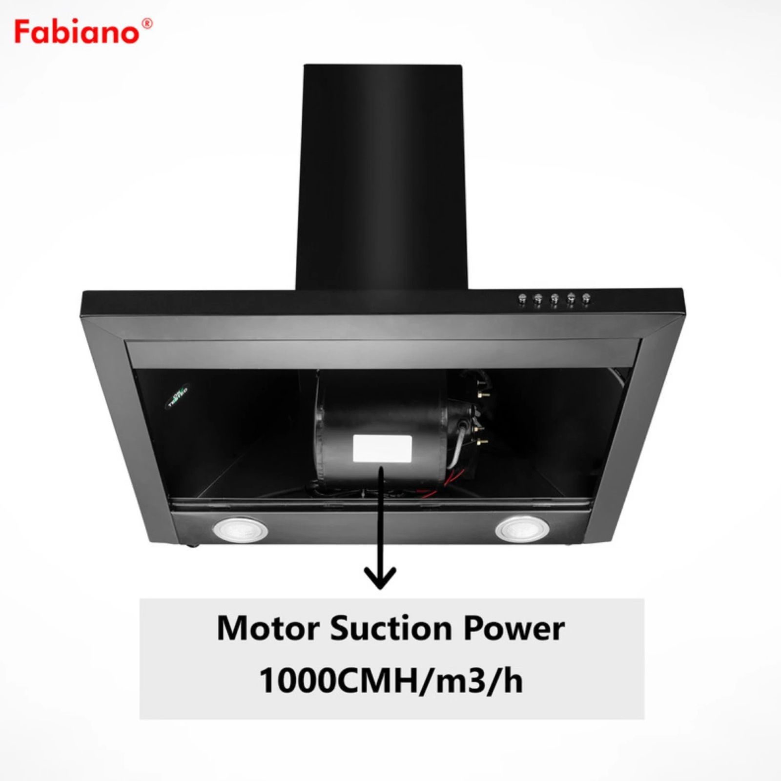 Fabiano Cosmo 60cm 1000m3/hr Ducted Wall Mounted Chimney with Dual Baffle Filters (Black)_7