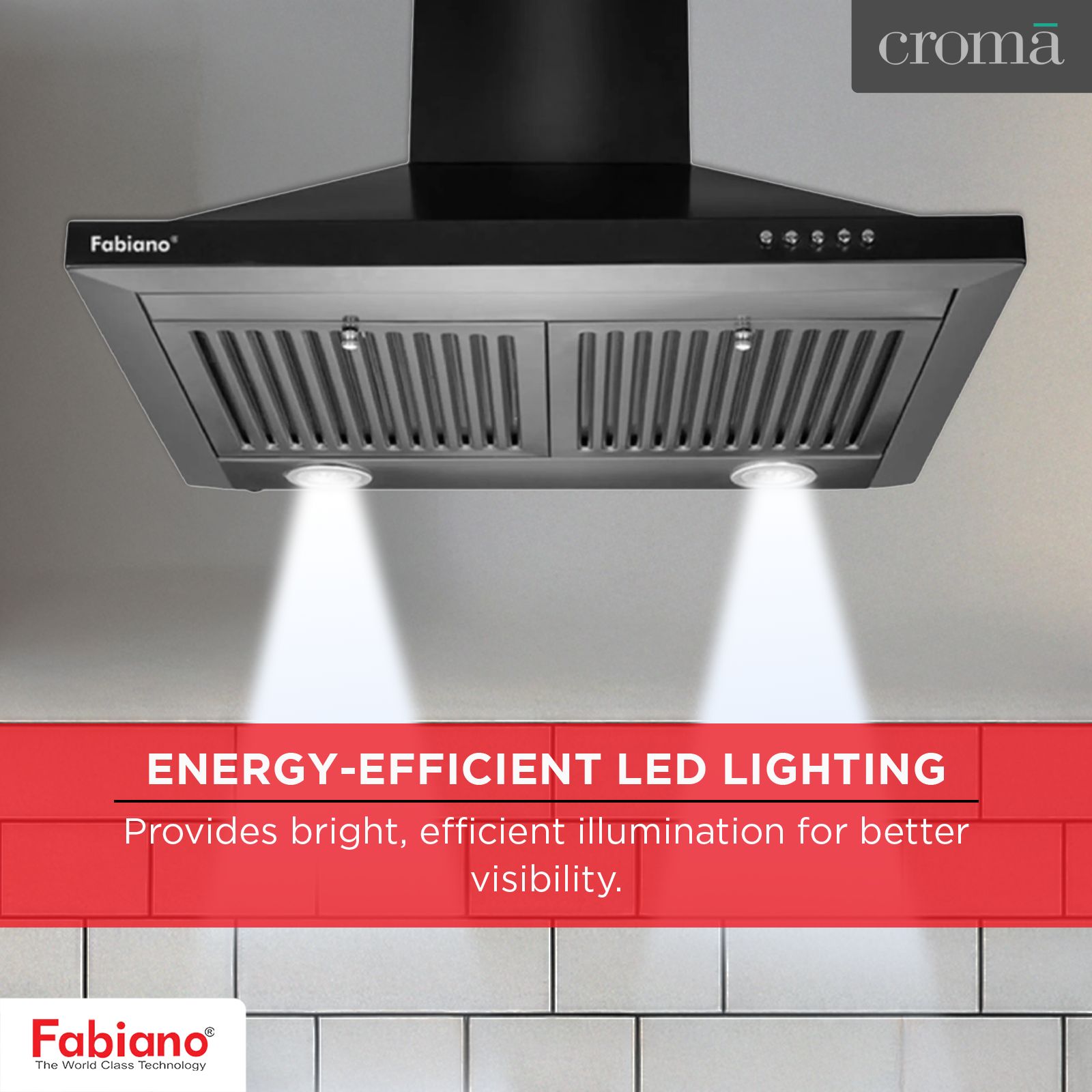 Fabiano Cosmo 60cm 1000m3/hr Ducted Wall Mounted Chimney with Dual Baffle Filters (Black)_10