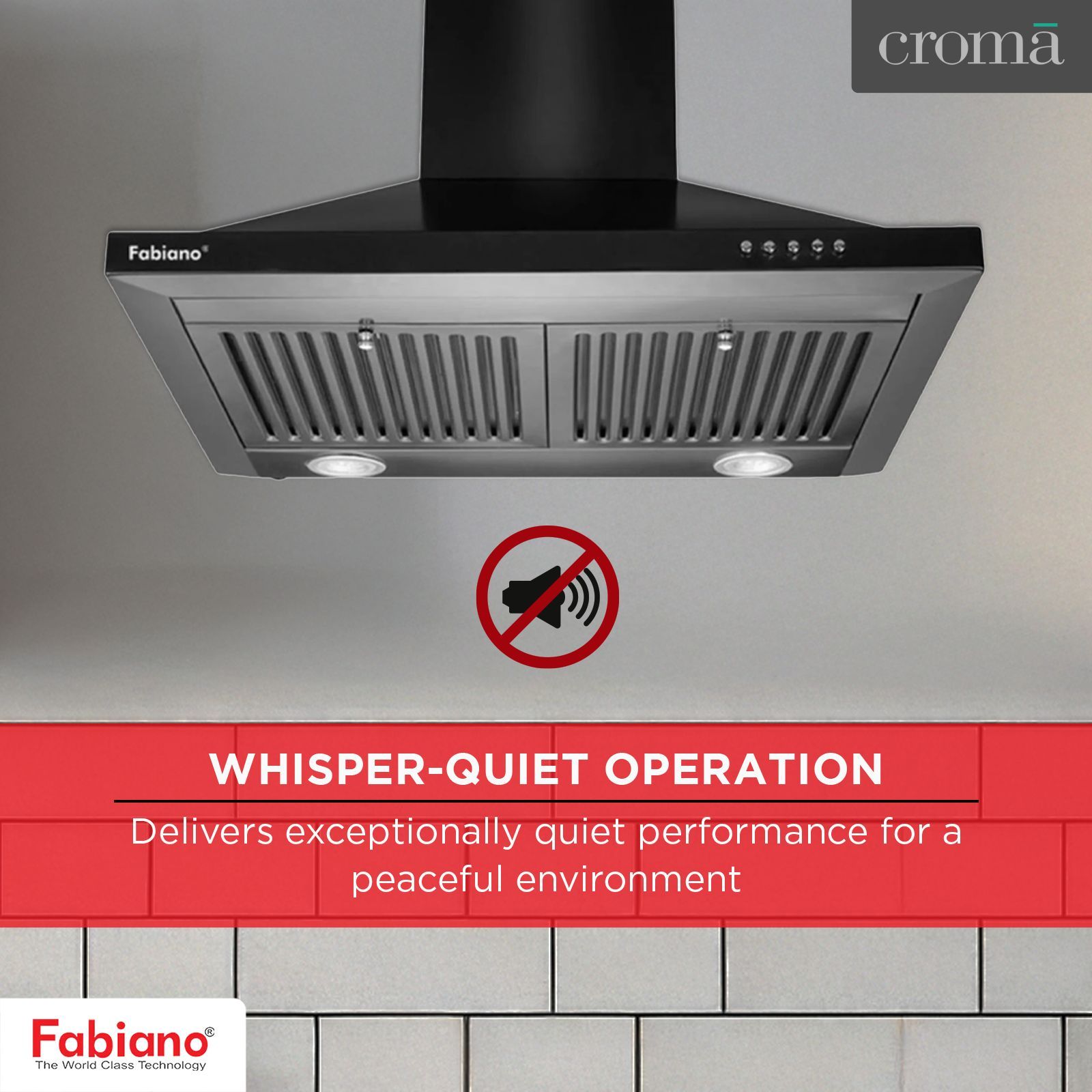 Fabiano Cosmo 60cm 1000m3/hr Ducted Wall Mounted Chimney with Dual Baffle Filters (Black)_13