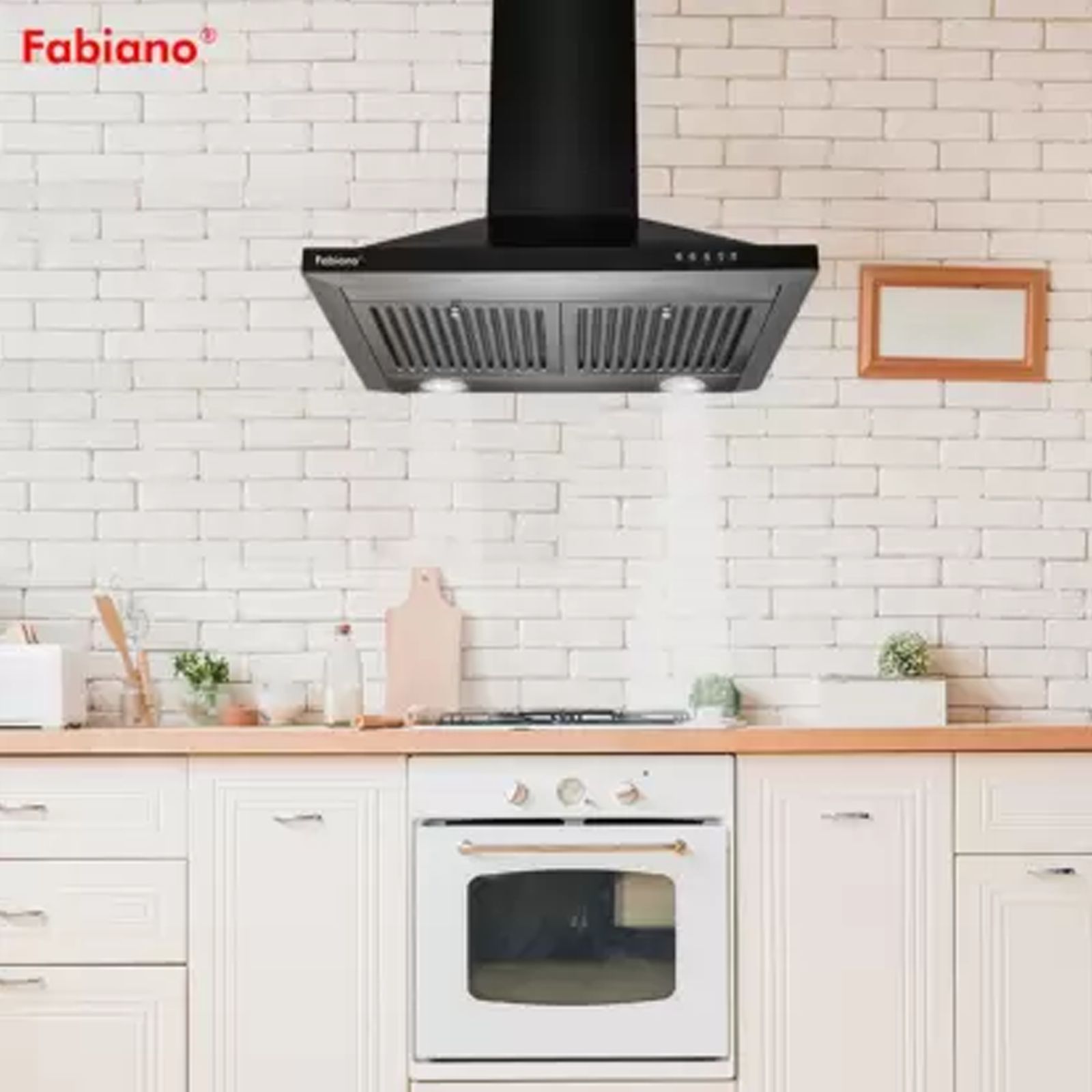 Fabiano Cosmo 60cm 1000m3/hr Ducted Wall Mounted Chimney with Dual Baffle Filters (Black)_5