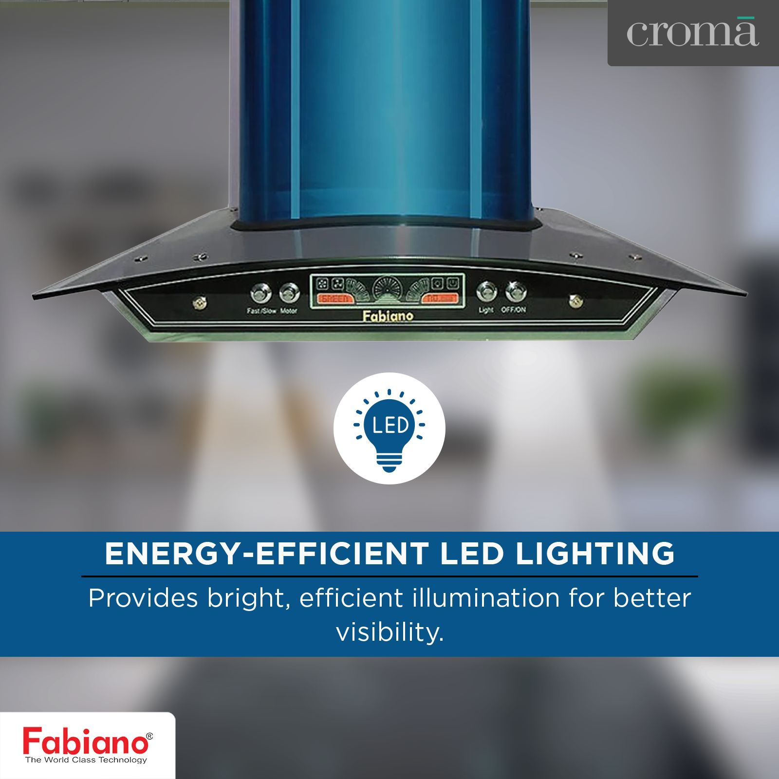 Fabiano NEXA DJ 60cm 1100m3/hr Ducted Auto Clean Ceiling Mounted Chimney with Double Baffle Filter (Blue)_8