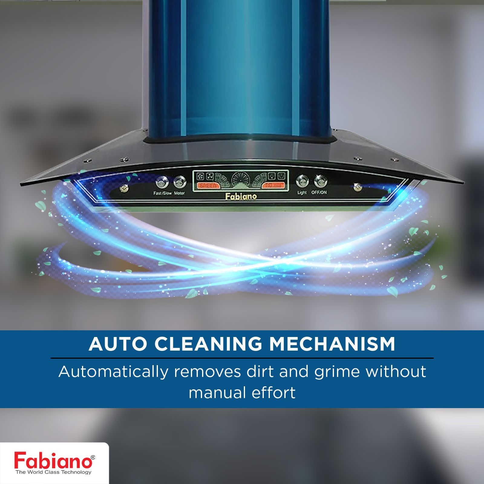 Fabiano NEXA DJ 60cm 1100m3/hr Ducted Auto Clean Ceiling Mounted Chimney with Double Baffle Filter (Blue)_10