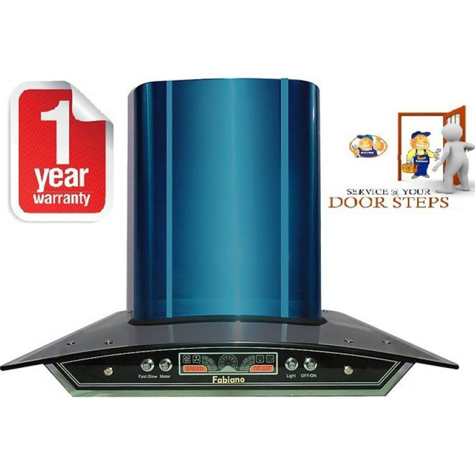 Fabiano NEXA DJ 60cm 1100m3/hr Ducted Auto Clean Ceiling Mounted Chimney with Double Baffle Filter (Blue)_4