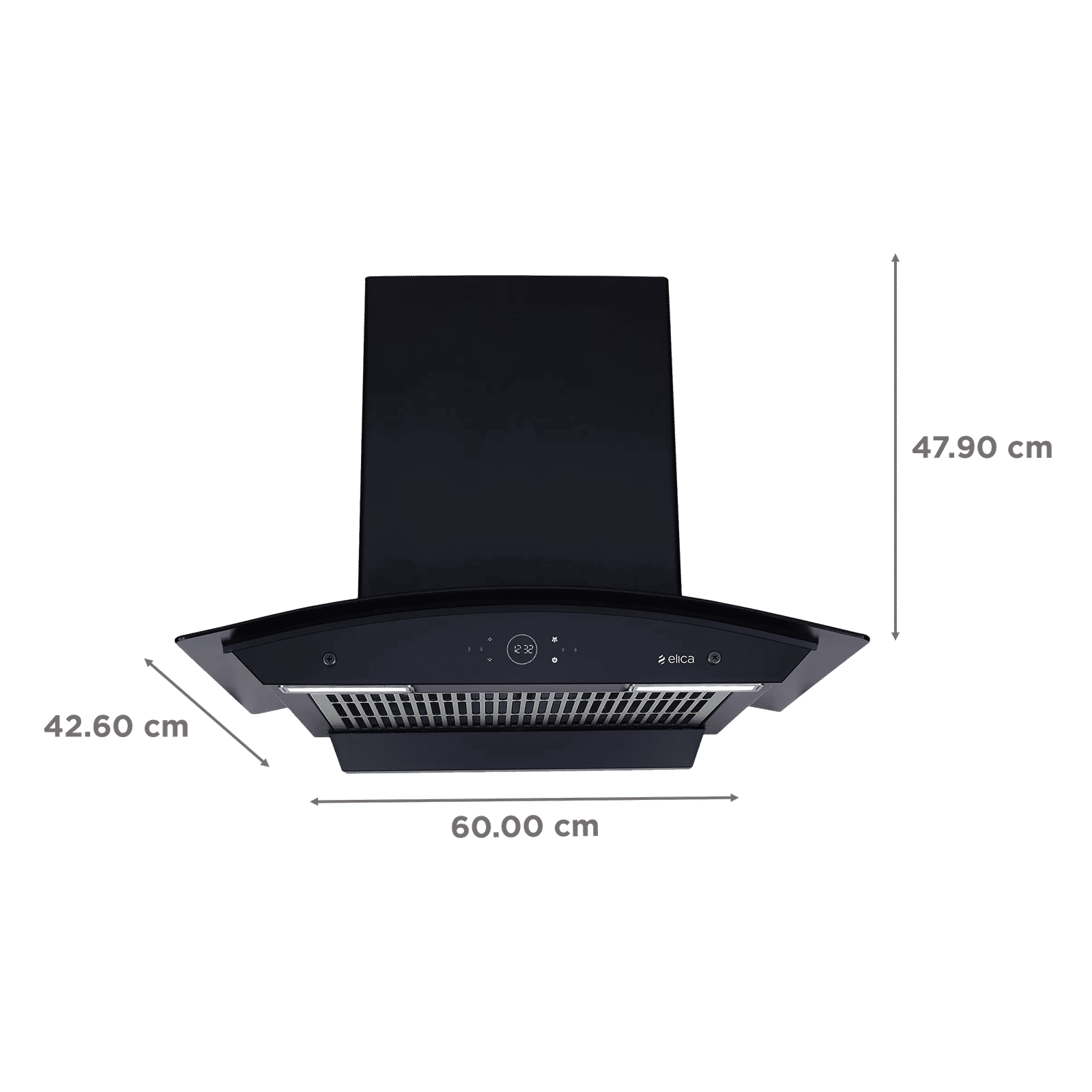 elica ISMART GLACE FL HAC 60 LTW NERO 60cm 1425m3/hr Ducted Auto Clean Wall Mounted Chimney with Motion Sensor Control (Black) elica ISMART GLACE FL HAC 60 LTW NERO 60cm 1425m3/hr Ducted Auto Clean Wall Mounted Chimney with Motion Sensor Control (Black)_2
